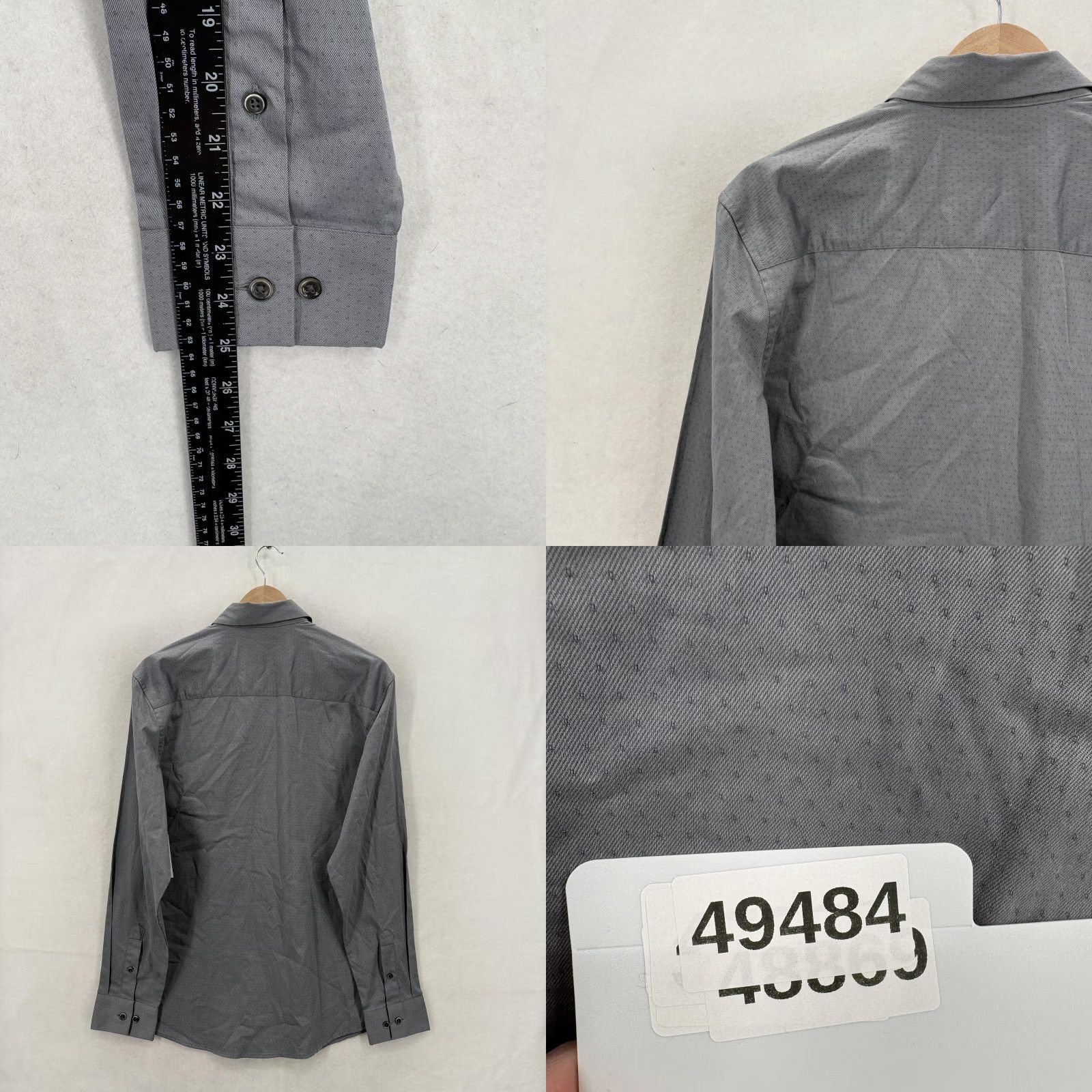 Alfani Alfani Dress Shirt Mens M Gray Geometric Stretch Long Sleeve Modern NWT Size 40R - 9 Thumbnail