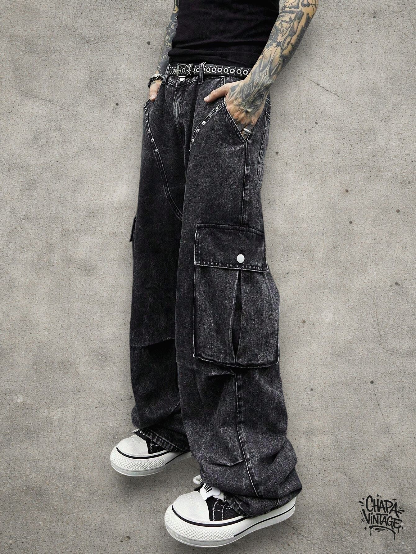 Japanese Brand Opium goth cargo jeans Size US 32 / EU 48 - 2 Thumbnail
