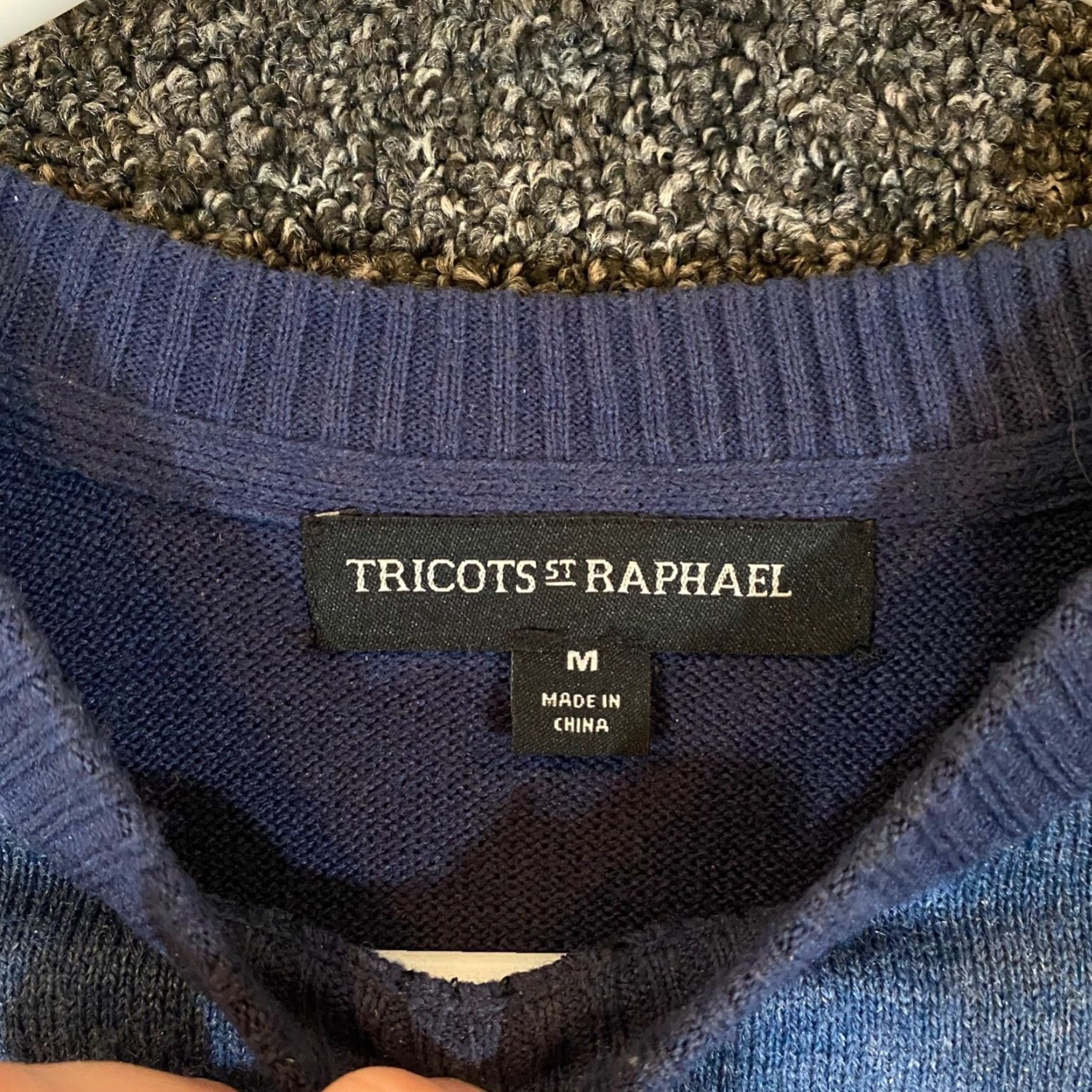 Vintage Tricots St Raphael Sweater Men Medium Blue Gray Plaid Long Sleeve Crew Neck Pullover Jumper Size US M / EU 48-50 / 2 - 3 Thumbnail