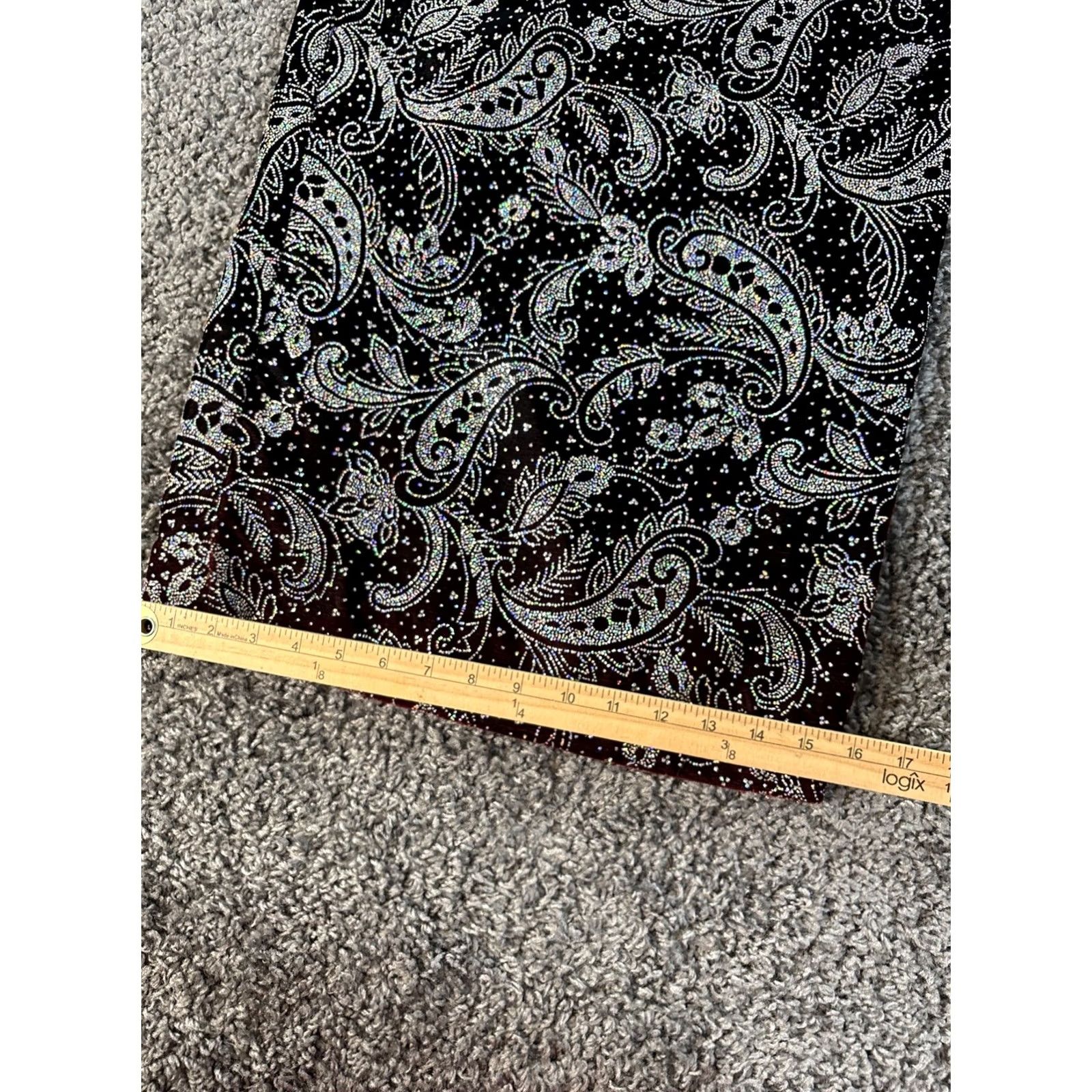 Vintage VINTAGE Scott McClintock Maxi Dress Women's Black Velvet Glitter Paisley 90s Prom Holiday Formal Slip Dress Size 4 Size S / US 4 / IT 40 - 2 Thumbnail