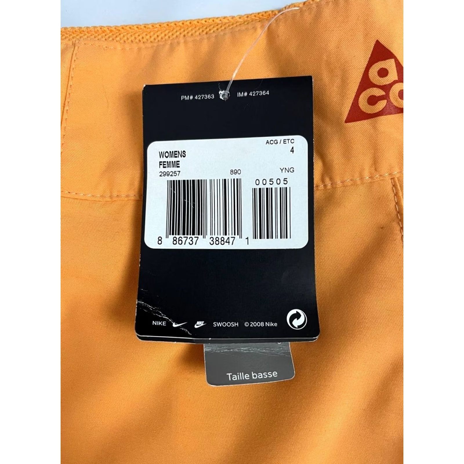 Nike ACG Nike ACG/ETC Shorts Womens Size 32X34 Orange Polyester Sports Mini Button Fly Size 24" / US 00 / IT 34 - 3 Thumbnail
