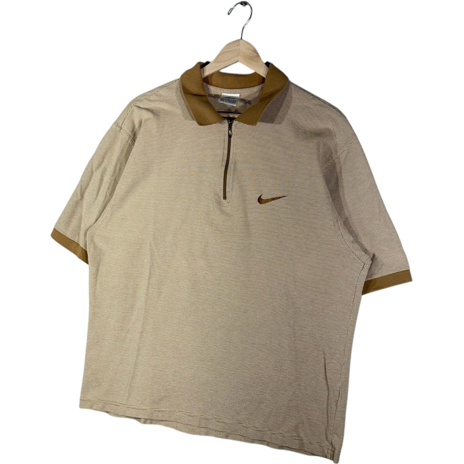 Nike Vintage Nike Mini Swoosh Logo 1/4 Zip Short Sleeve Polo L Size US L / EU 52-54 / 3 - 3 Thumbnail