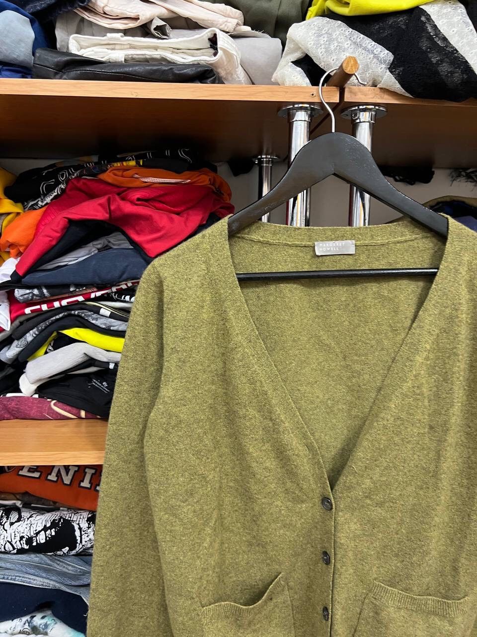 Margaret Howell knitted green Y2K Luxury cardigan