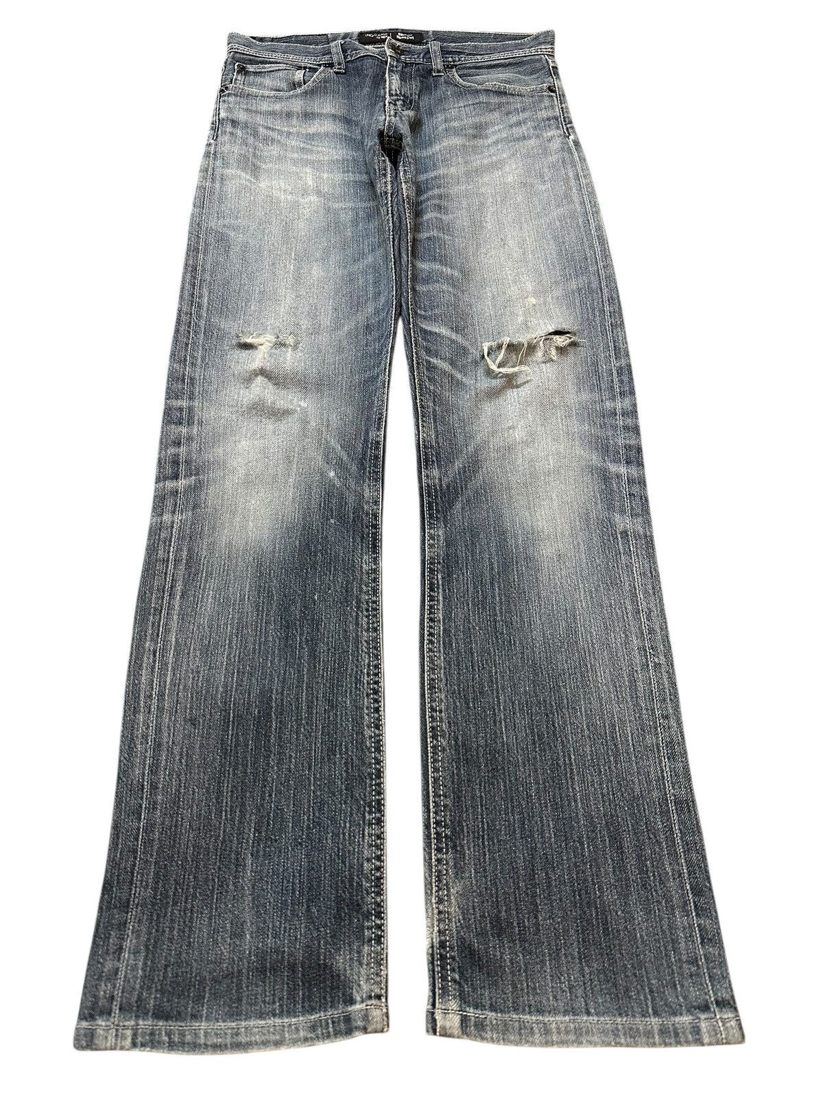 Evisu Vintage Japanese Uniqlo Blue Faded Wash Distress Style Jeans Size US 30 / EU 46 - 1 Thumbnail