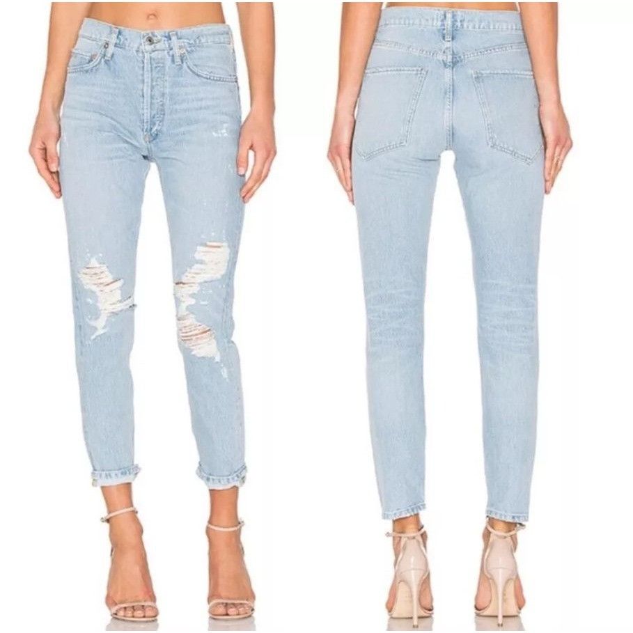 Agolde Agolde Womens Jeans Ever More Jamie Hi Rise Classic Distress Size 29" - 8 Thumbnail