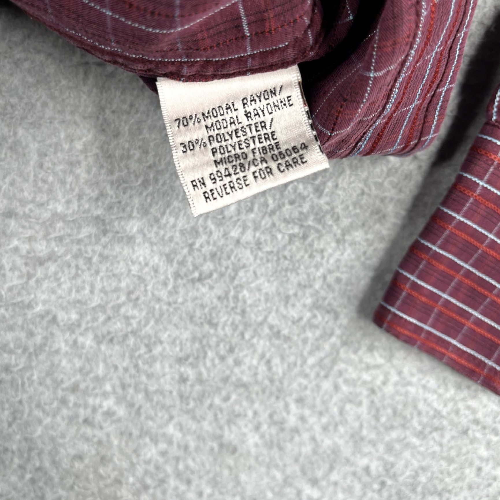 BUGATCHI BUGATCHI UOMO Shirt Medium Burgundy Check Embroidered Button Up Long Sleeve Mens Size US M / EU 48-50 / 2 - 3 Thumbnail