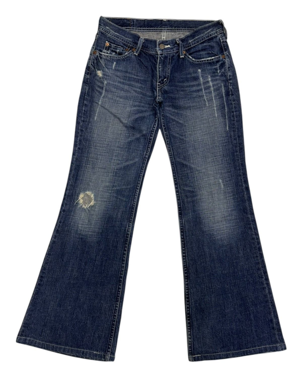 If Six Was Nine × Levi's Vintage Levis 90s Flared Jeans Bootcut Distressed Denim Jean Size 30" / US 8 / IT 44 - 7 Thumbnail