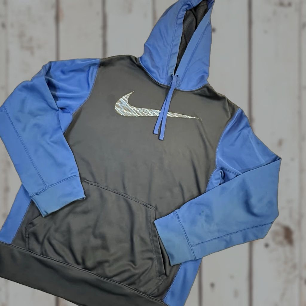 Nike Nike Therma-Fit Two-Tone Blue Color Blocked Logo Swoosh Men's Small Hoodie Size US S / EU 44-46 / 1 - 1 Thumbnail