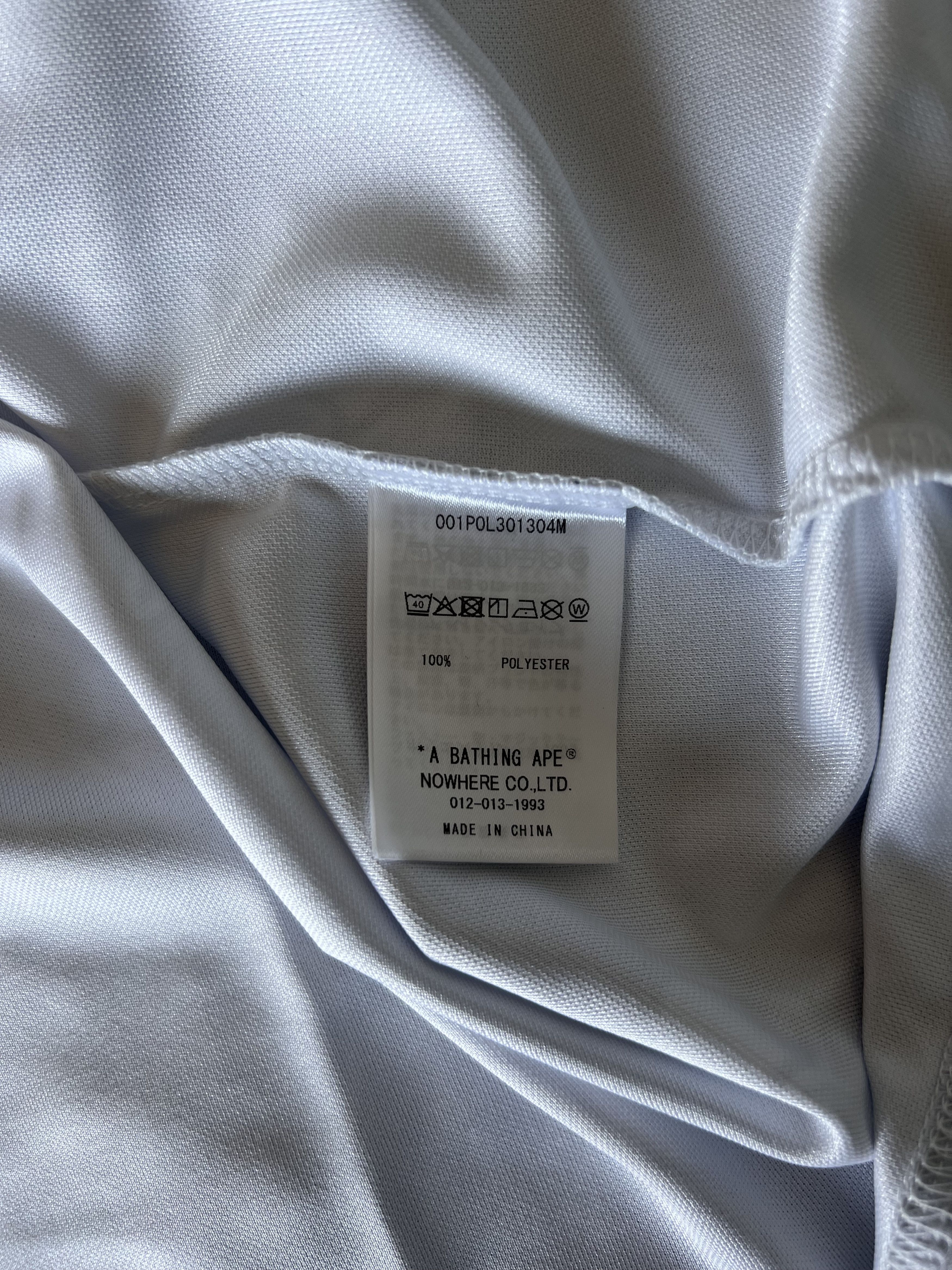 Bape Bape Flame Pattern Overall Half Zip Polo Jersey in White Size US L / EU 52-54 / 3 - 8 Thumbnail