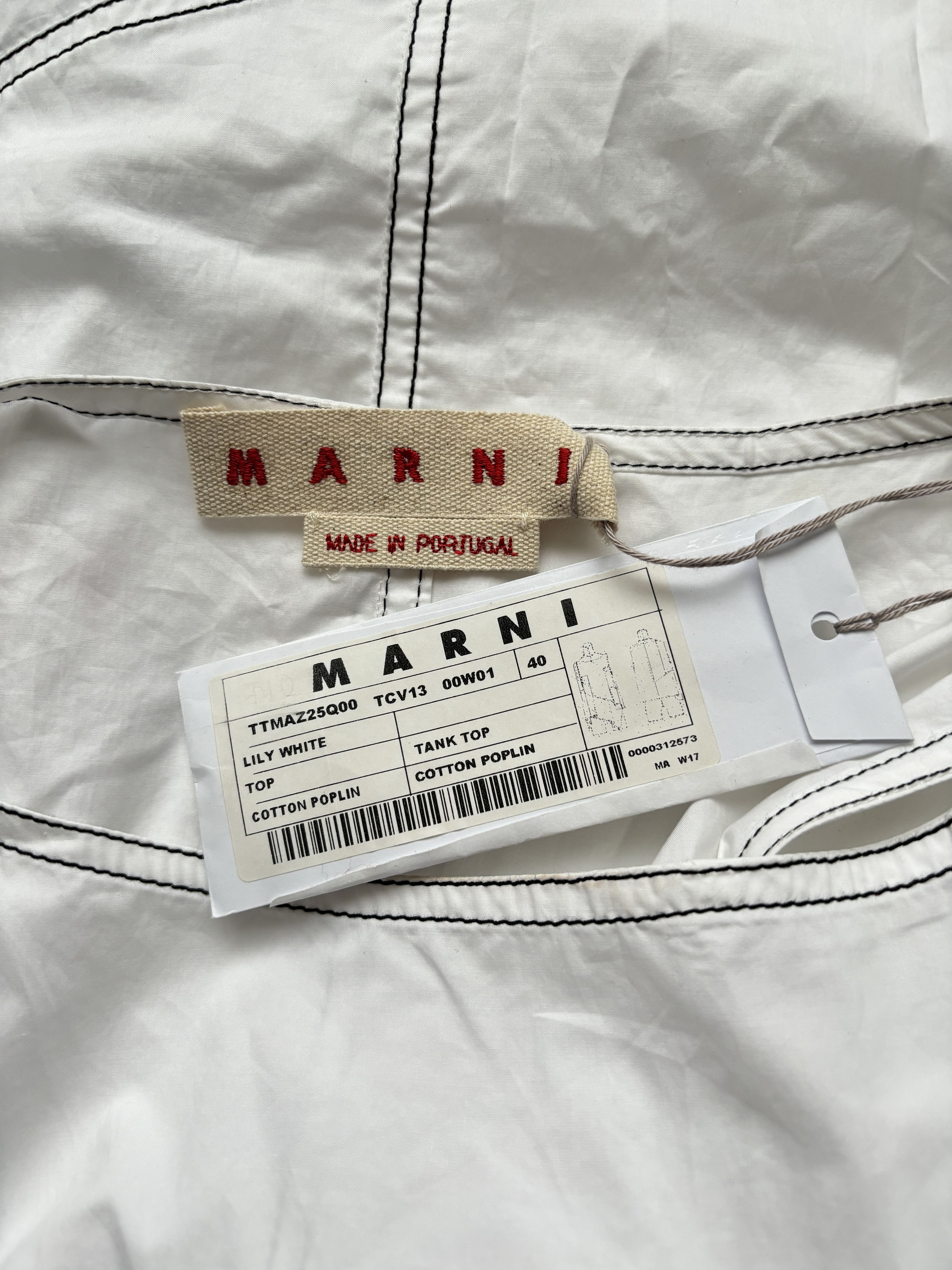 Marni ⚡️QUICK SALE⚡️Marni White with Blue Asymmetric Tank Top Size S / US 4 / IT 40 - 4 Thumbnail