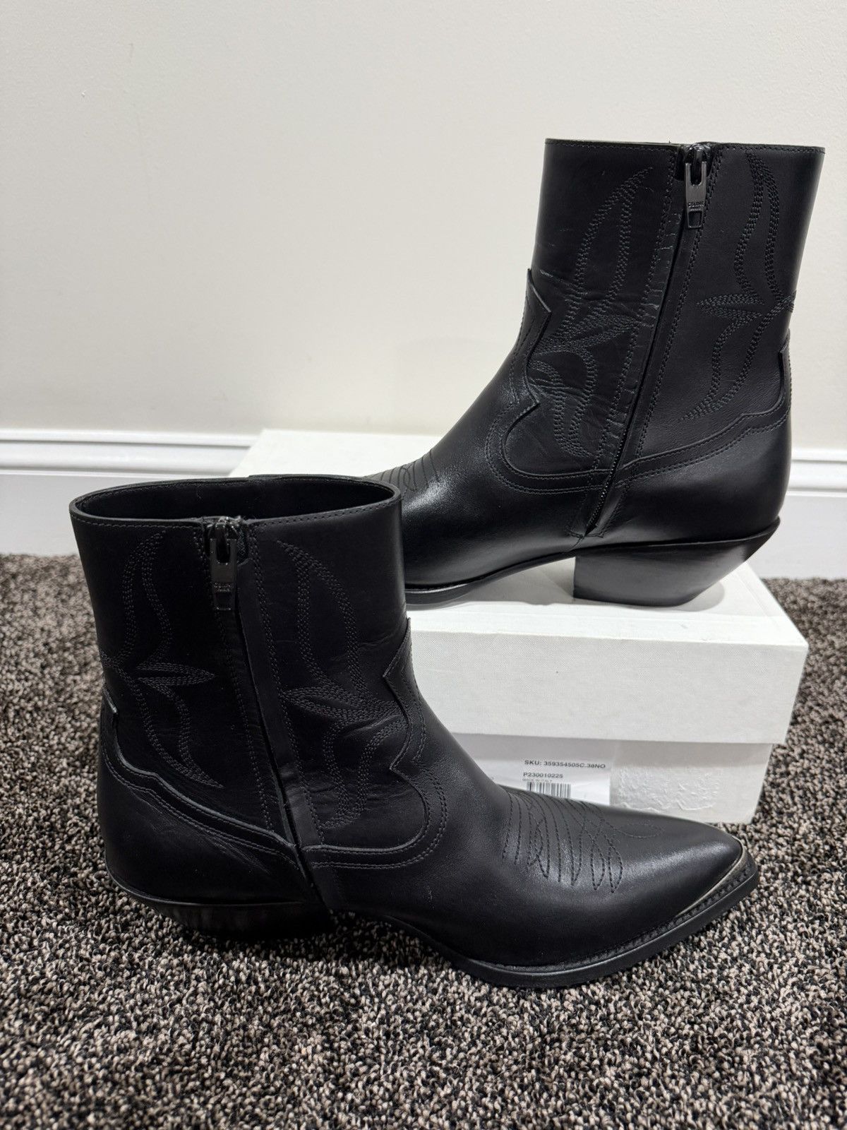 Celine Celine x Hedi SS24 Leon Zipped Calfskin Metal Toe Boot Size US 11 / EU 44 - 12 Thumbnail