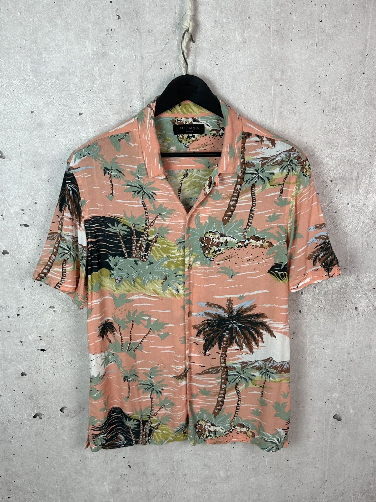Allsaints Luau SS Shirt Relaxed Fit Hawaiian Tropical Shirt