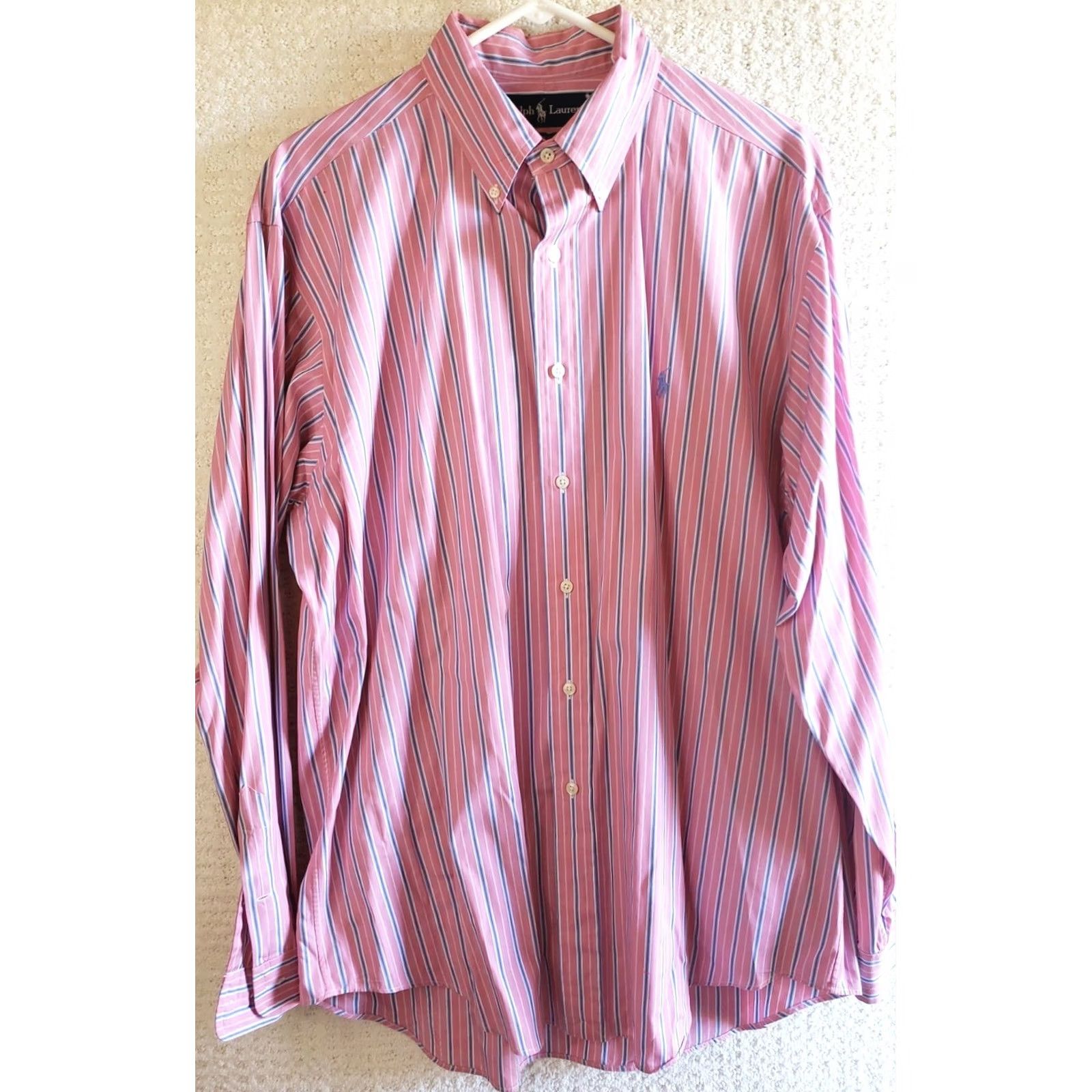 Polo Ralph Lauren Polo Ralph Lauren Men's Shirt Pink Striped Classic Fit Long Sleeve Size 16.5 51" Chest Regular Size Type Dress Shirt Boy? Size US L / EU 52-54 / 3 - 2 Thumbnail