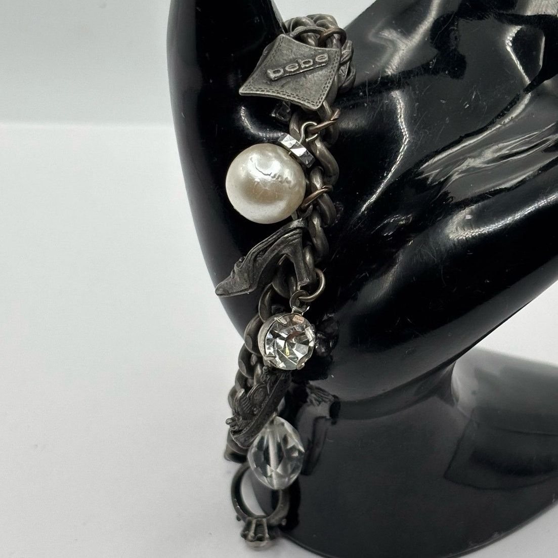 Bebe Silver Pearl Bebe Bracelet Size ONE SIZE - 1 Thumbnail