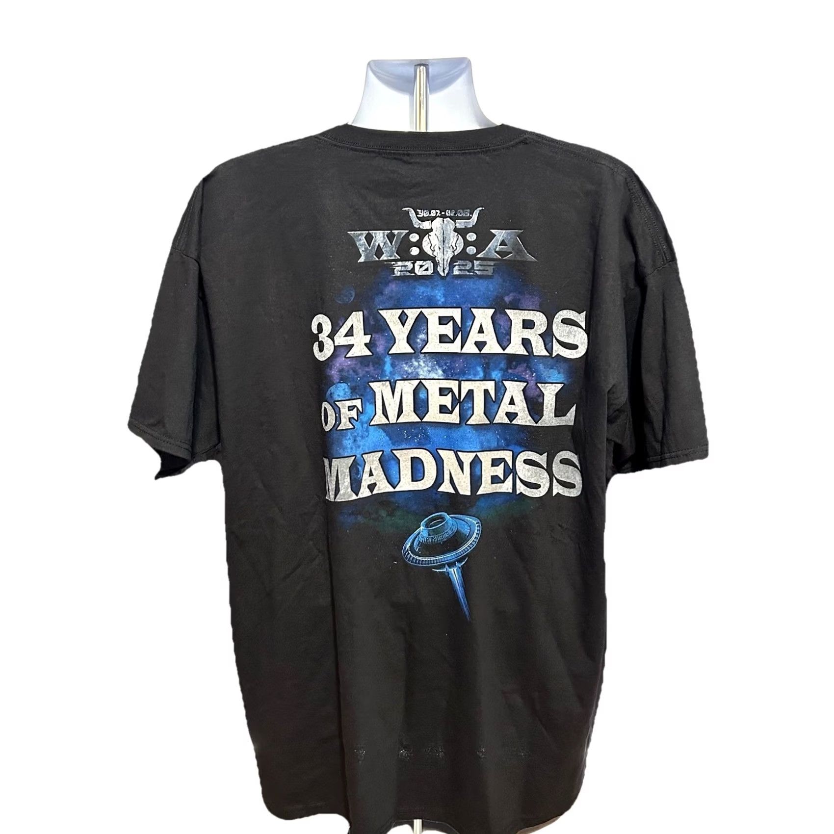Fruit Of The Loom Wacken 2025 Men's 2XL Black Short Sleeve T-Shirt - Metal Madness Logo Graphic Size US XXL / EU 58 / 5 - 2 Thumbnail
