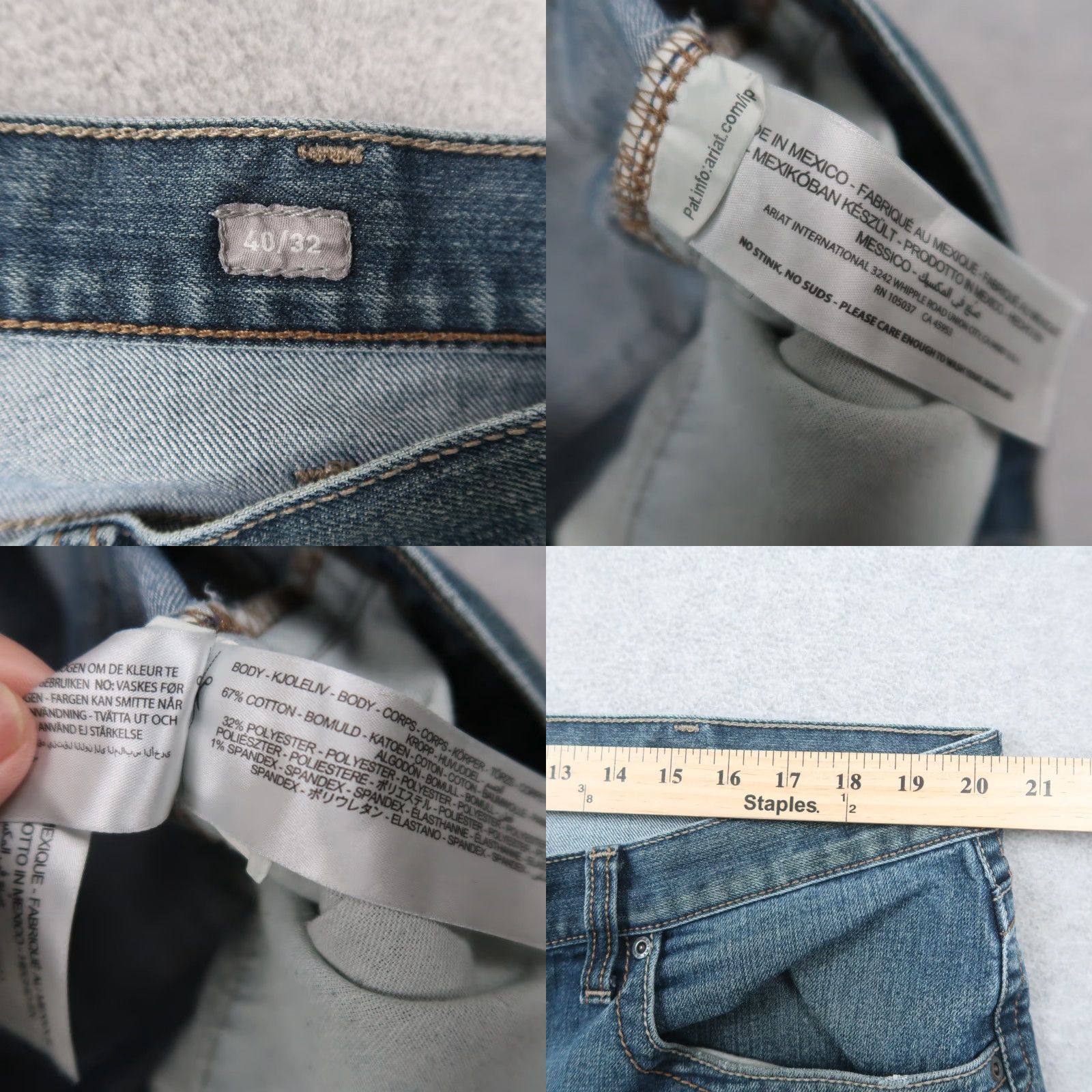 Ariat Ariat M4 Relaxed Boot Cut Jeans Men’s Size 40x32 Blue Denim Work Jeans Size US 40 / EU 56 - 8 Thumbnail