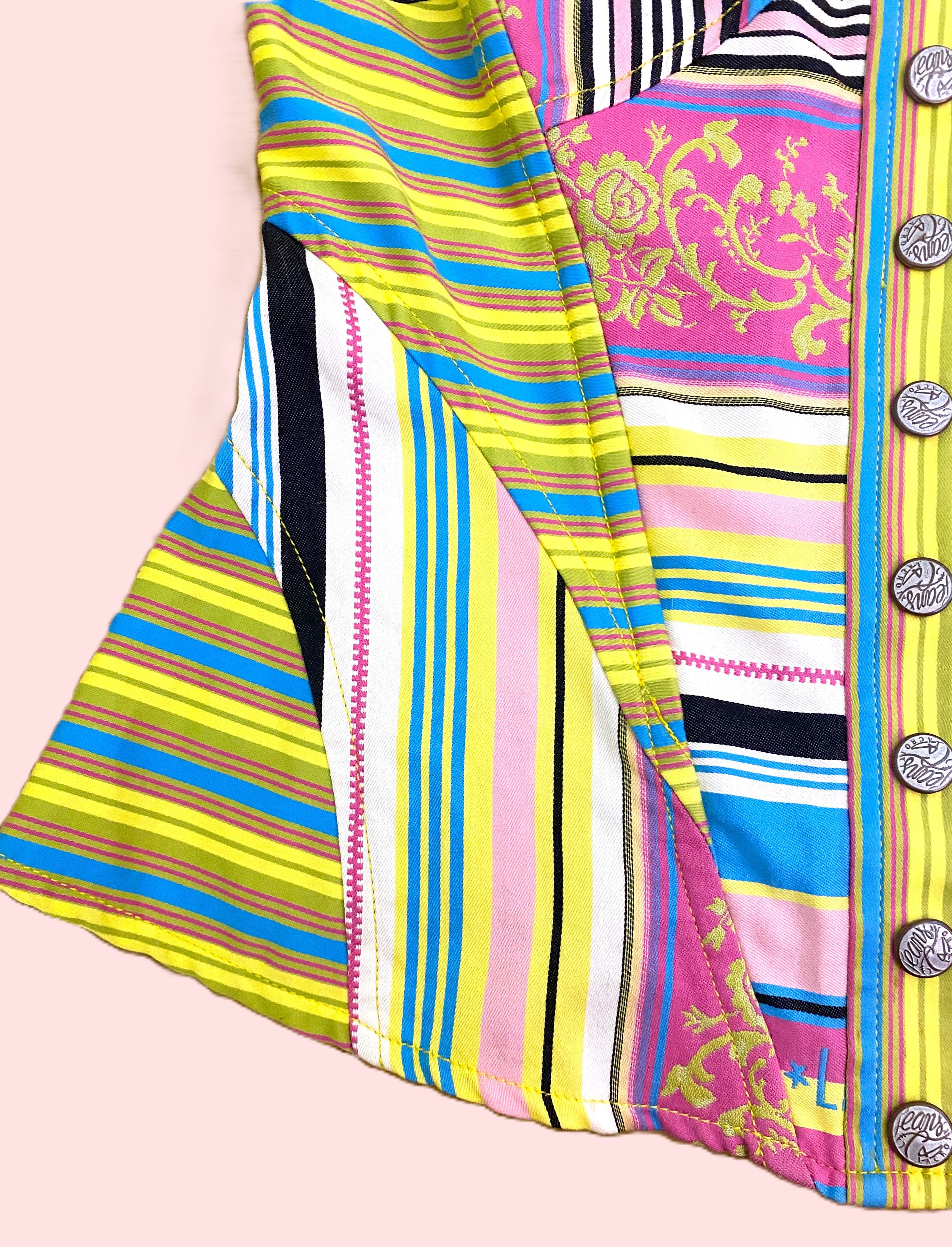 Christian Lacroix Christian Lacroix Patchwork Striped Top Corset Bustier Size L / US 10 / IT 46 - 4 Thumbnail