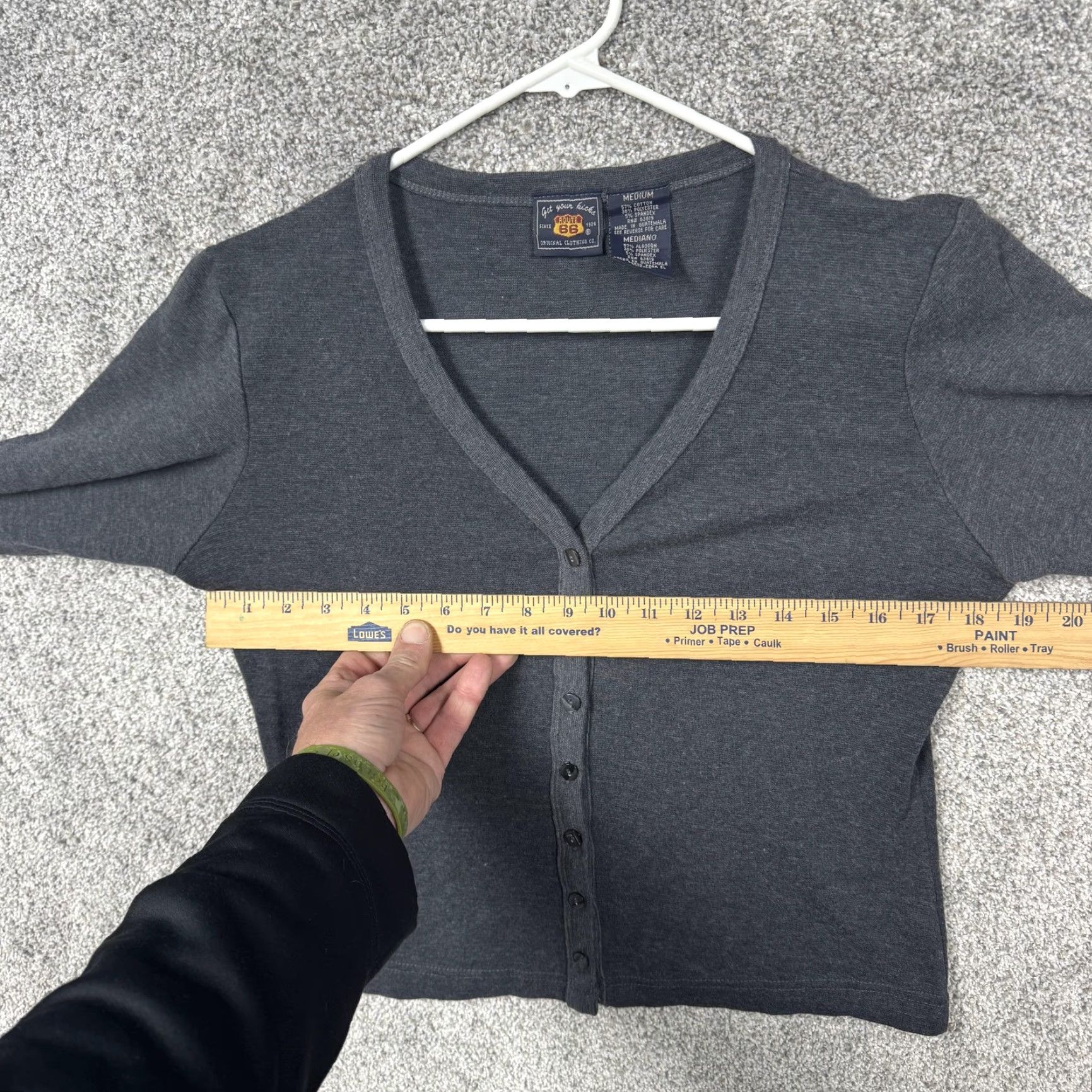 Route 66 Route 66 Cardigan Sweater M Women Gray Solid Knit V-Neck Button Front Office Casual Minimalist Size M / US 6-8 / IT 42-44 - 6 Thumbnail