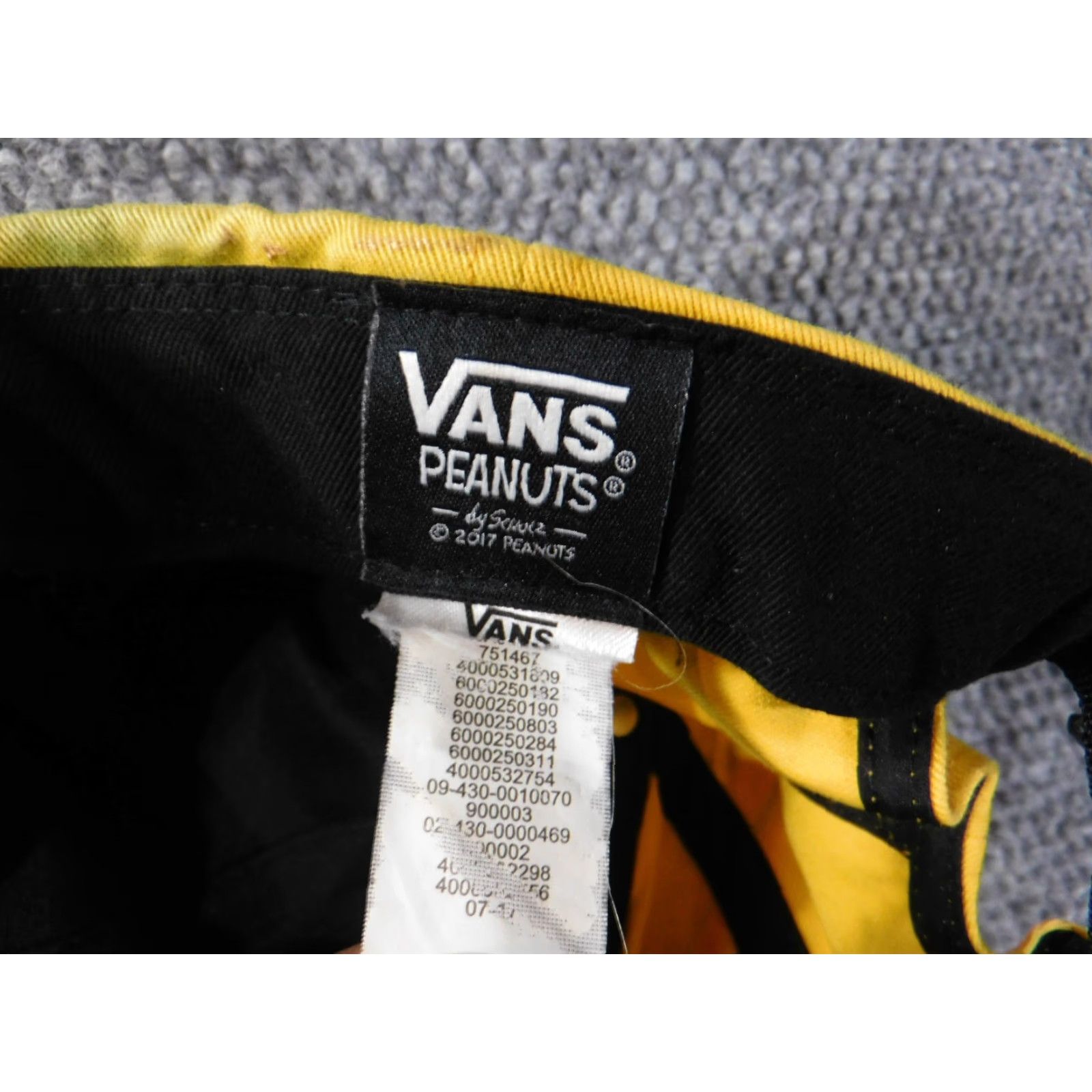 Vans VANS Hat Mens Adjustable Yellow Snoopy Good Grief Baseball Cap Size ONE SIZE - 8 Thumbnail