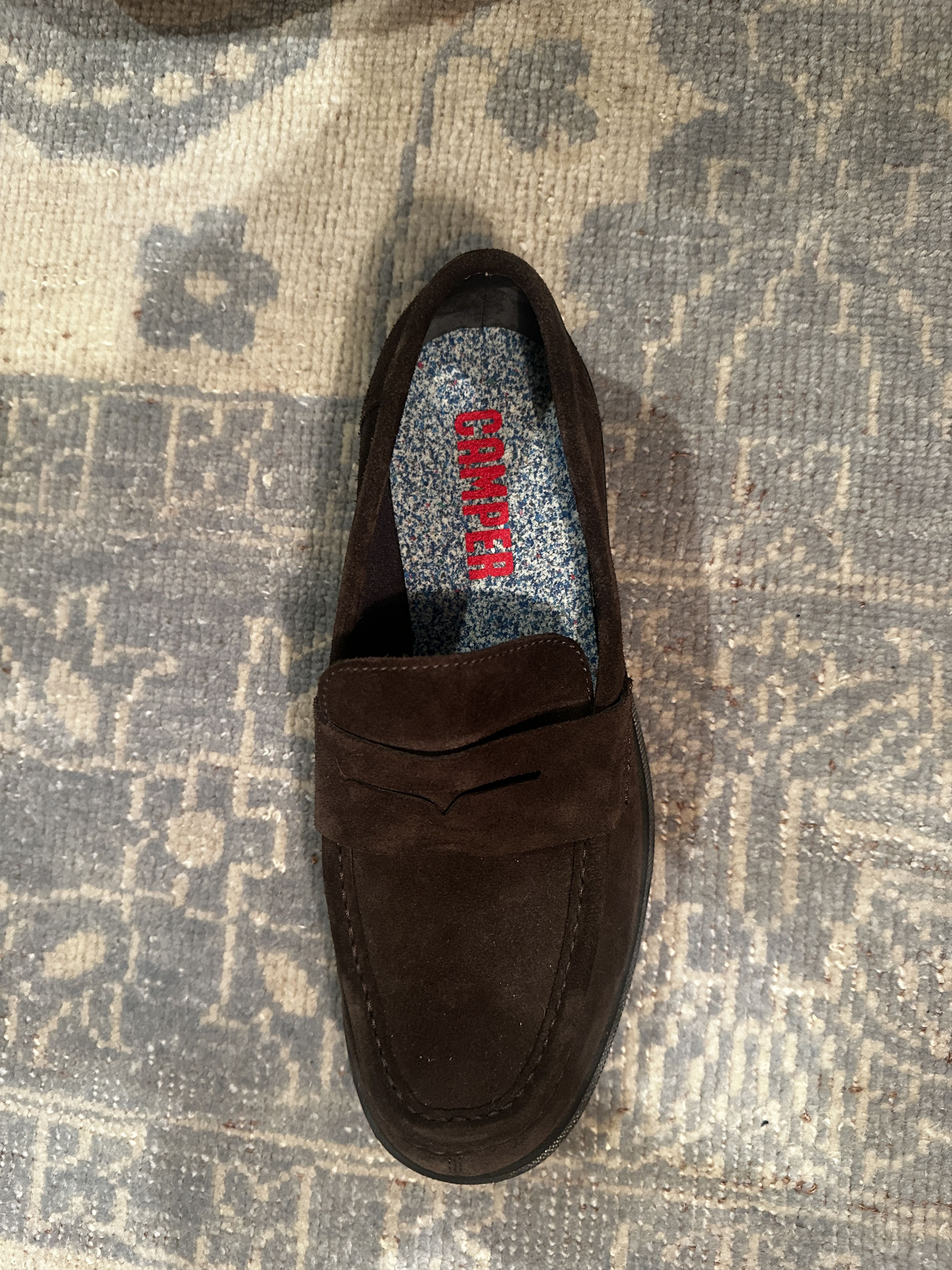 Camper Brown suede penny loafers w/ toe caps Size US 11.5 / EU 44-45 - 6 Thumbnail
