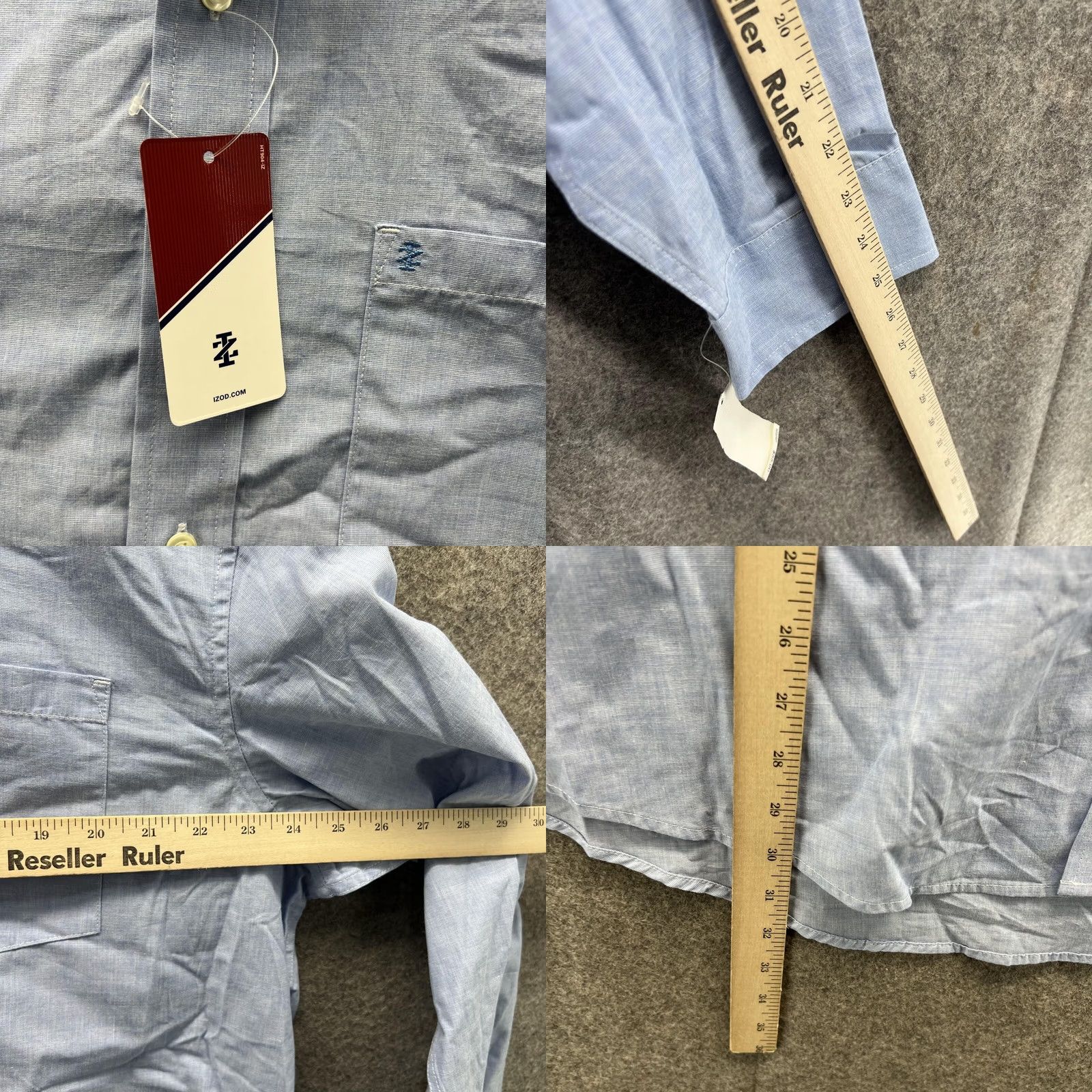 Izod IZOD Shirt Men XL Blue Cotton Button Down Preppy Casual Dress Button-Up 4 Seasons N/A Size US XL / EU 56 / 4 - 8 Thumbnail