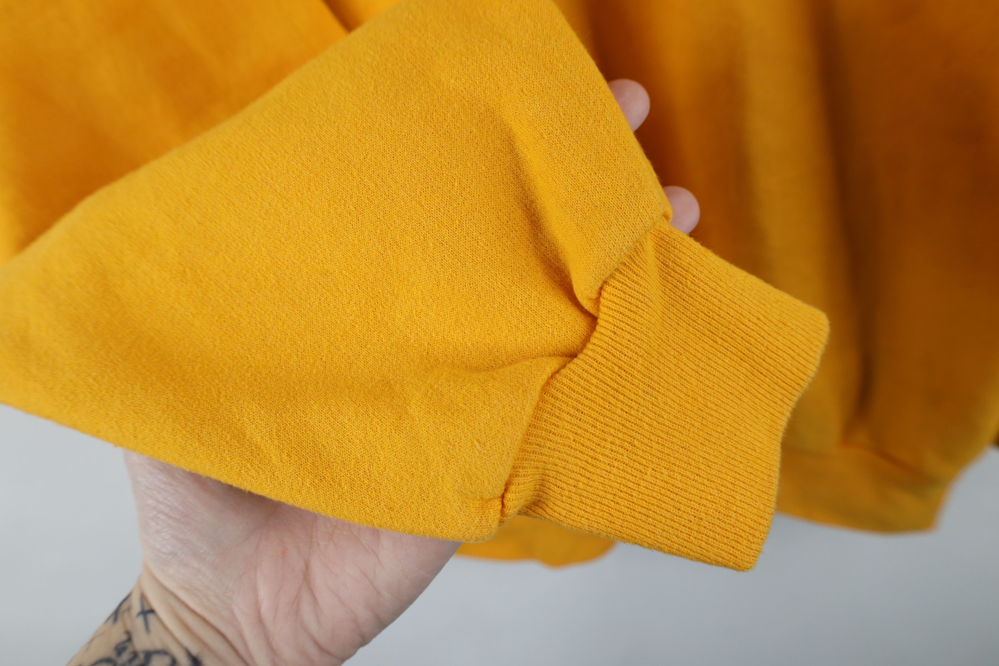 Vintage Vintage 90s Y2K Streetwear Blank Crewneck Sweatshirt Yellow Size US L / EU 52-54 / 3 - 8 Thumbnail