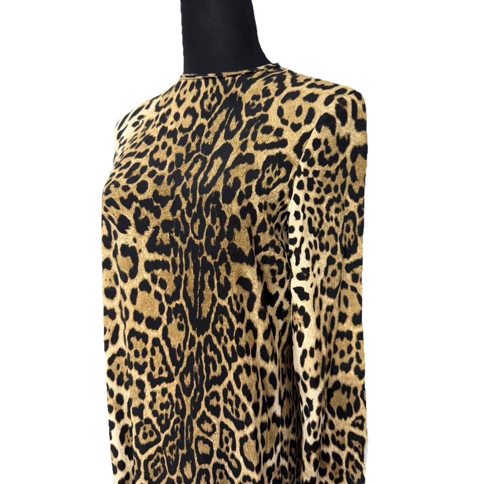 Zara Zara Leopard Print Midi Dress Womens XS Long Sleeve Animal Print Size XS / US 0-2 / IT 36-38 - 5 Thumbnail