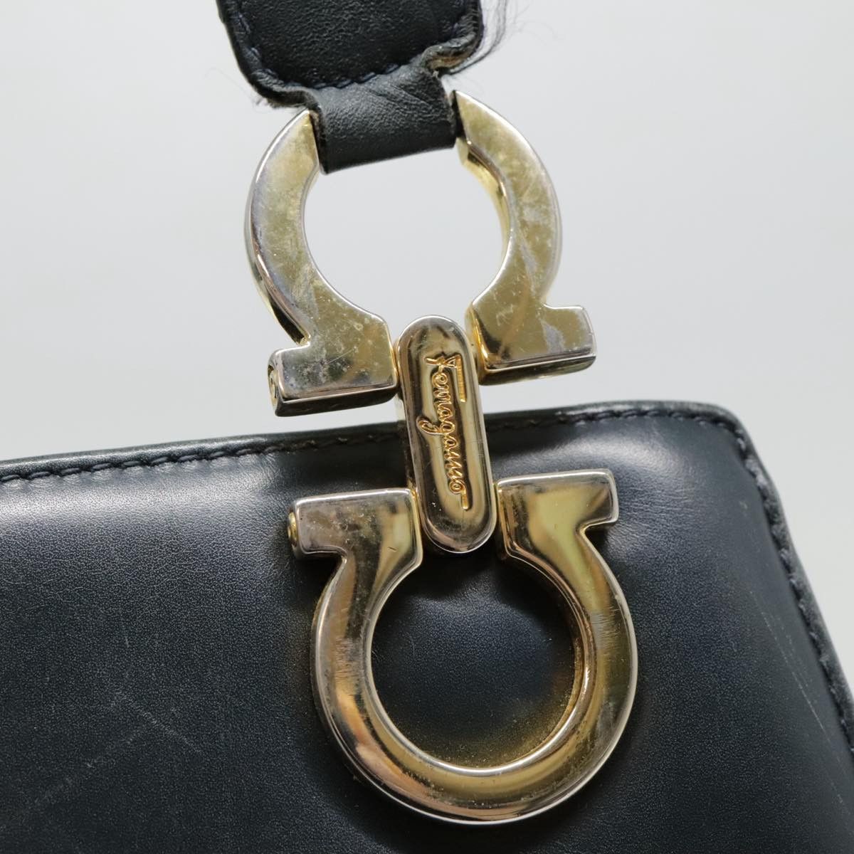 Salvatore Ferragamo Salvatore Ferragamo Gancini Tote Bag Leather Black Gold Size ONE SIZE - 15 Thumbnail