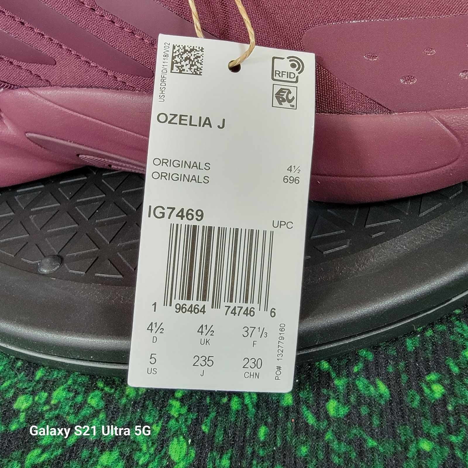 Adidas Ozelia Jr IG7469 GS Maroon Sz 5