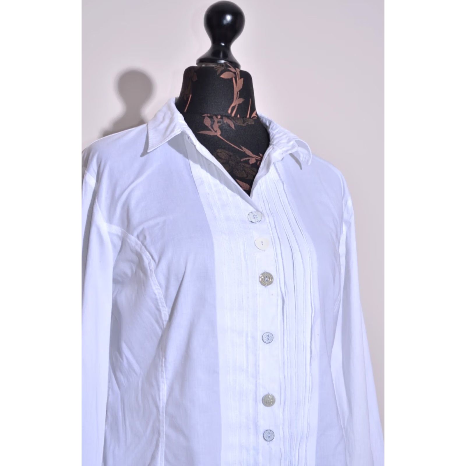 Vintage Bottega by Elisa Cavaletti Women's White Shirt Blouse Button Down Size L Size L / US 10 / IT 46 - 2 Thumbnail