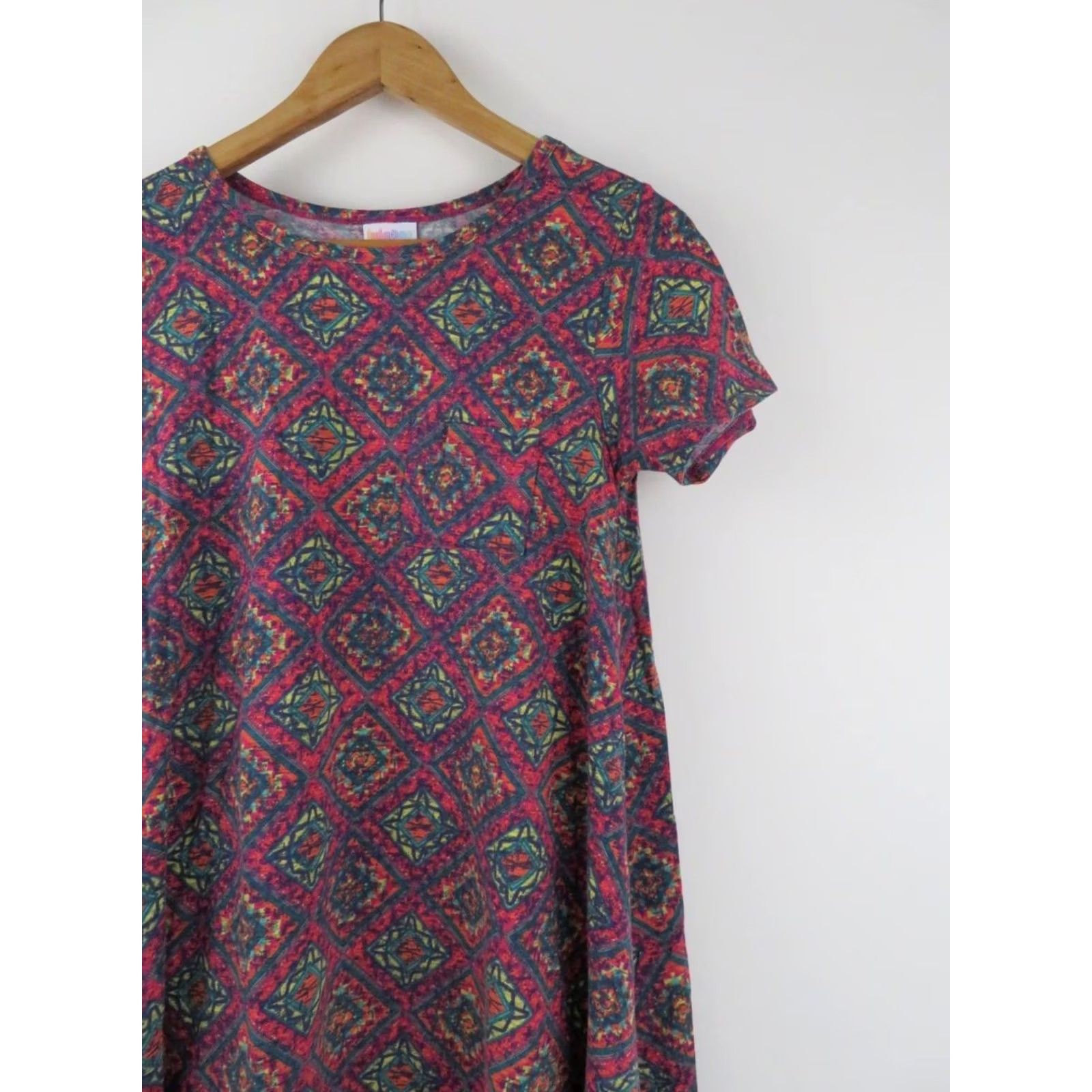 Vintage LuLaRoe Carly Dress XXS Aztec Pink Swing Unicorn Stretch EUC LLR Size XXS / US 00 / IT 34 - 2 Thumbnail