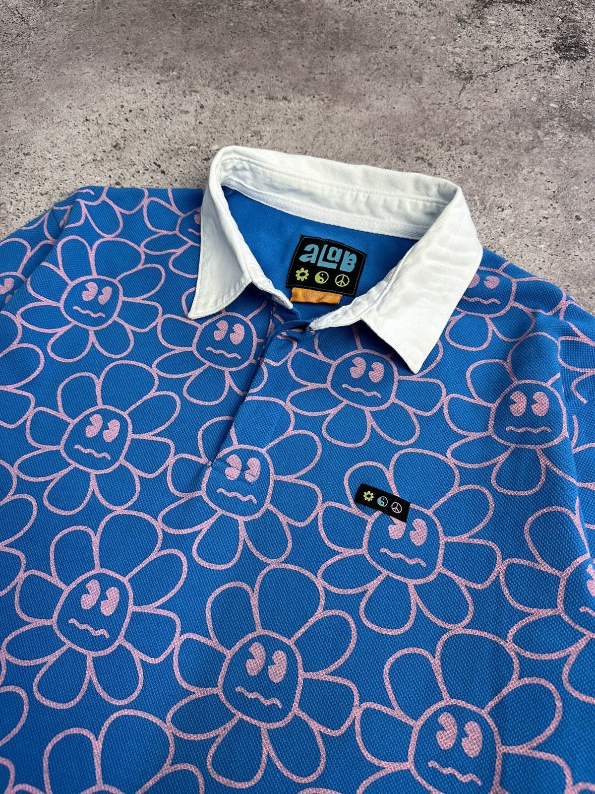 A.LAB × Vintage Vintage A Lab Skateboarding Rugby Long Sleeve Smile Logo Size US L / EU 52-54 / 3 - 9 Thumbnail