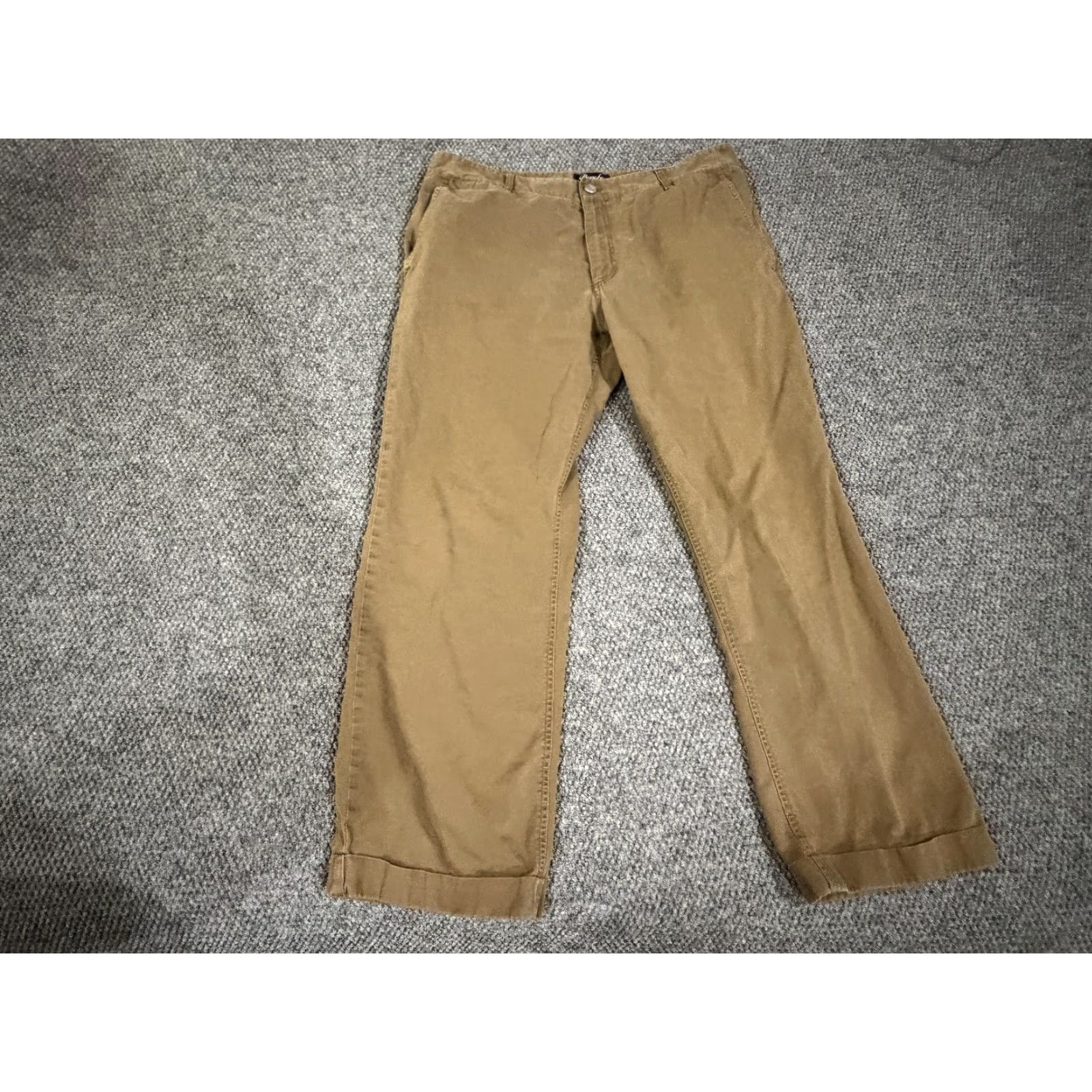 Bonobos Bonobos Pants Mens 36x30 Brown Canvas Chino Cuffed Straight Leg Cotton Casual Business Size US 36 / EU 52 - 2 Thumbnail