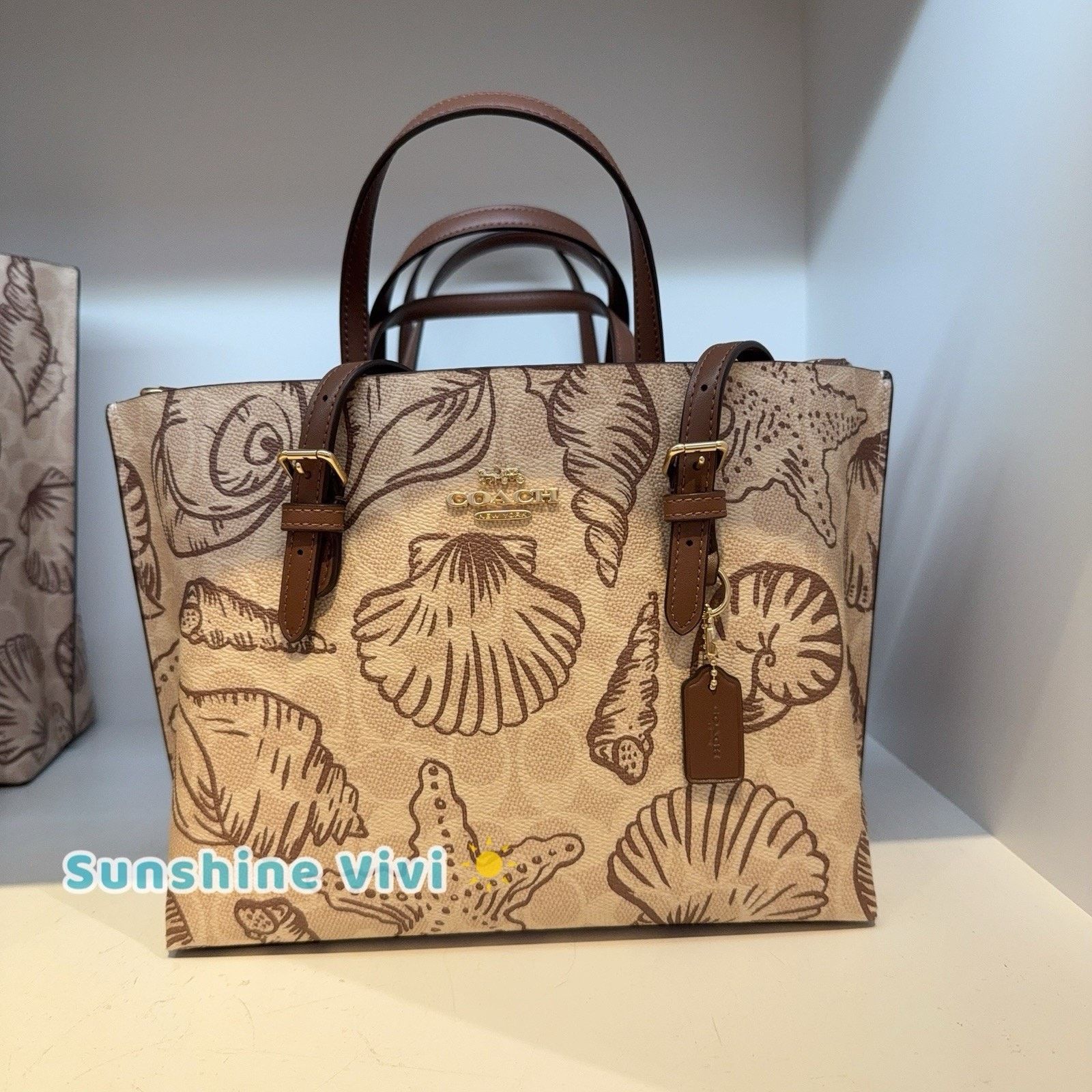 Coach NWT Coach Mollie Tote Bag 25 Signature Canvas Shell CBH63 Size ONE SIZE - 1 Thumbnail