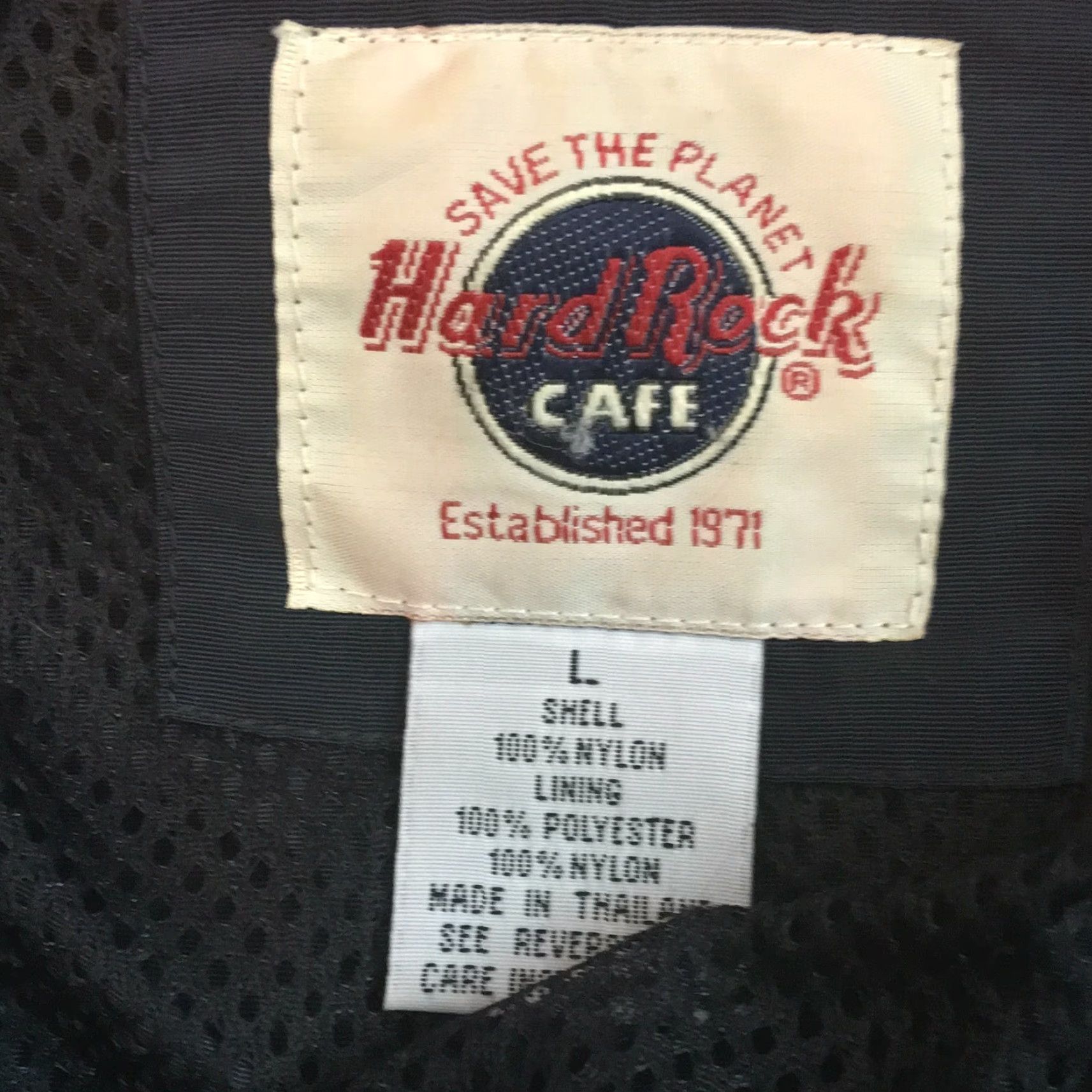 Hard Rock Cafe HARD ROCK CAFE London Mens Jacket Windbreaker Dark Blue L Long Sleeve Zip Casual Ready? (Wait) Size US L / EU 52-54 / 3 - 4 Thumbnail