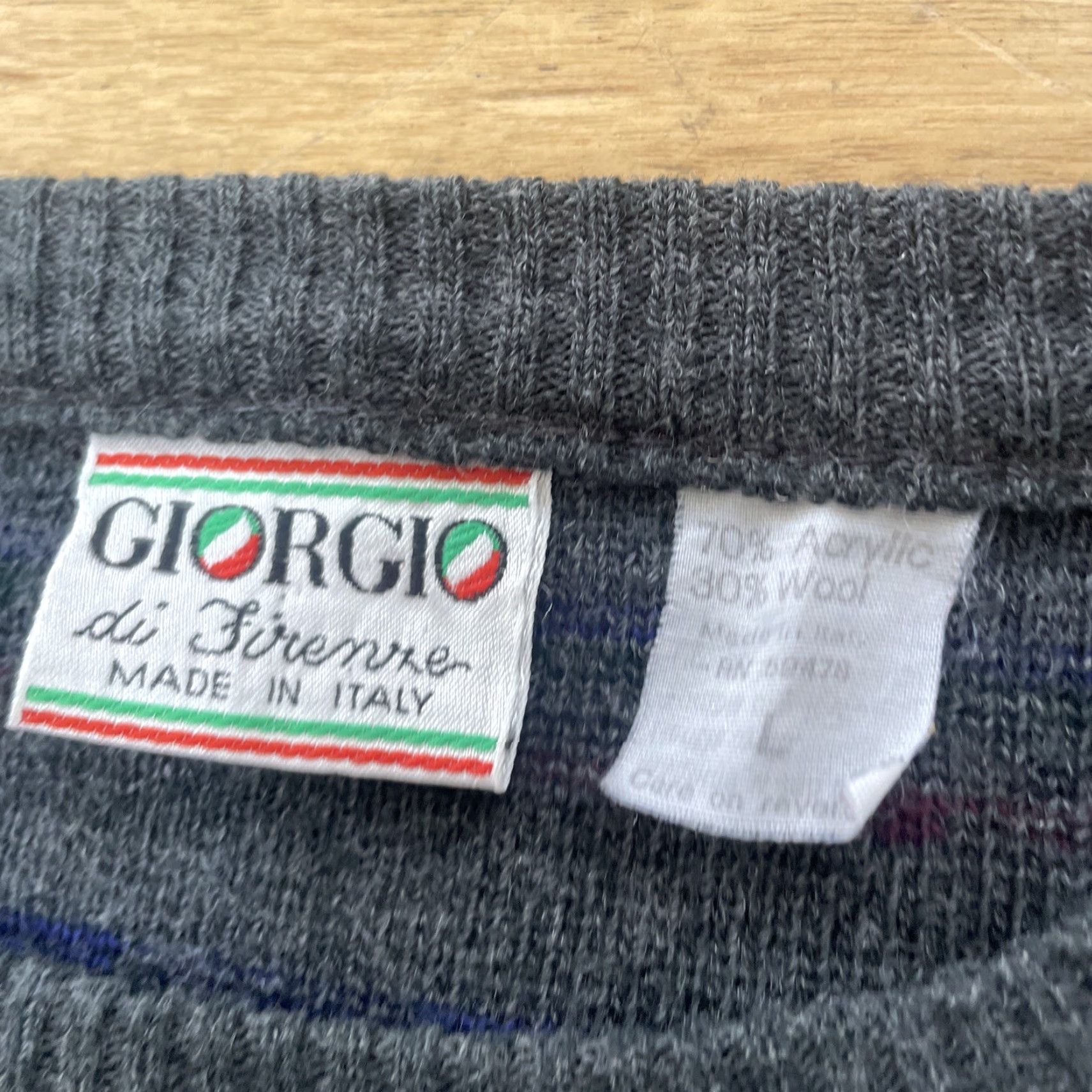 Vintage VINTAGE Giorgio Di Firenze Geometric Wool Sweater Men L Gray Knit 90s Capsule Pullover Size US L / EU 52-54 / 3 - 7 Thumbnail