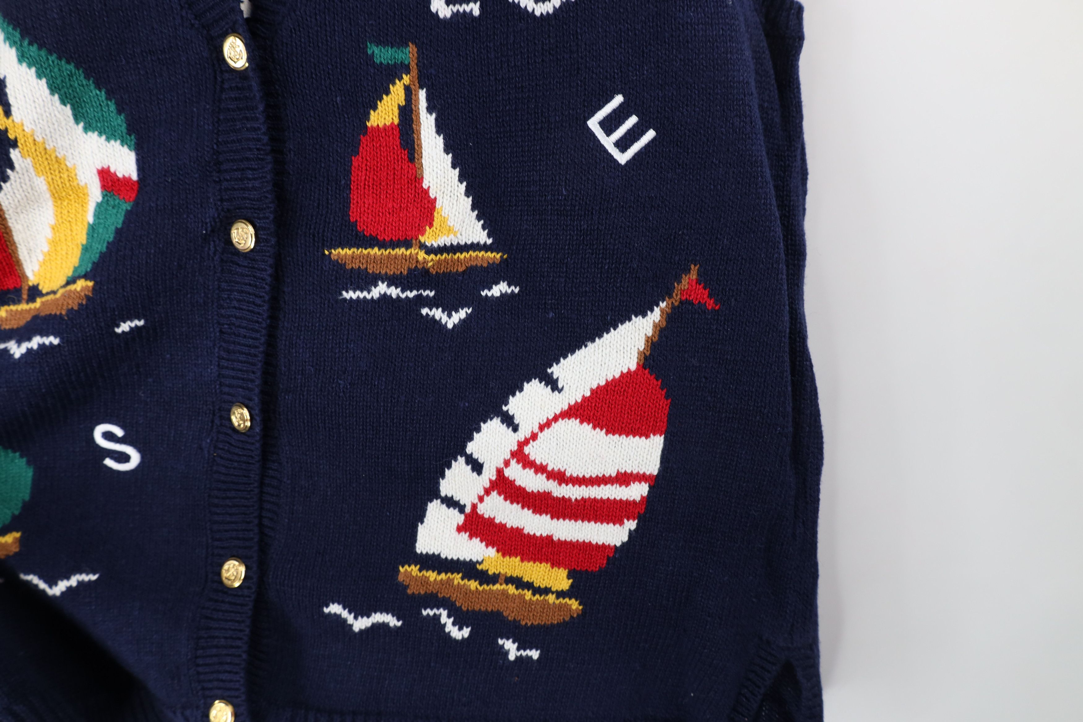 Vintage Deadstock Vintage 90s Streetwear Sailing Knit Sweater Vest Size XL / US 12-14 / IT 48-50 - 10 Thumbnail