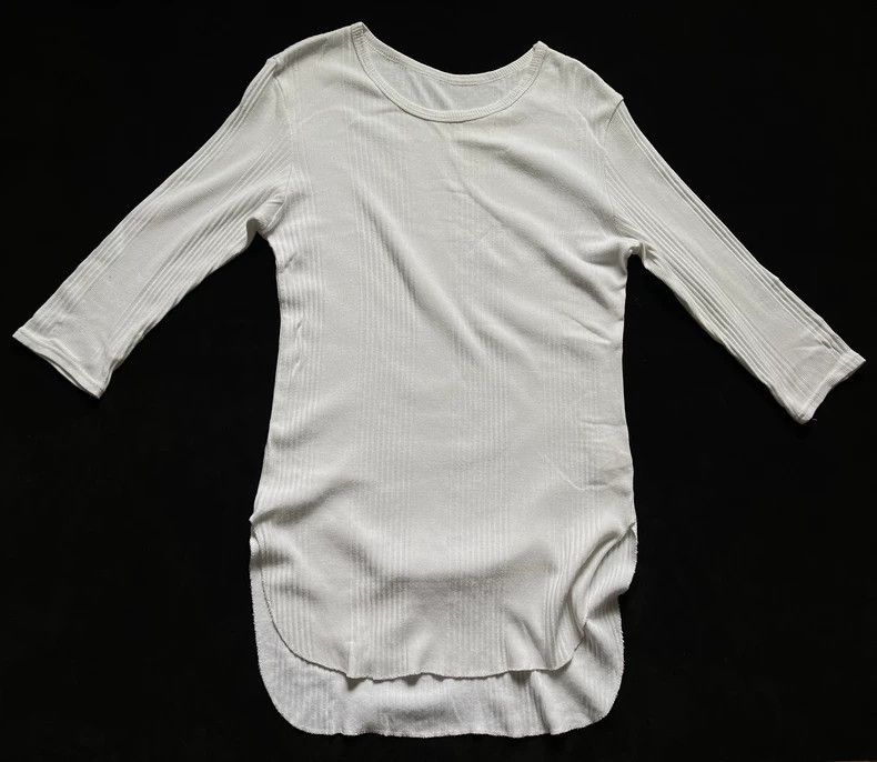 Other Y's White Cotton Long Sleeve Threaded Basic T-Shirt Size US M / EU 48-50 / 2 - 3 Thumbnail