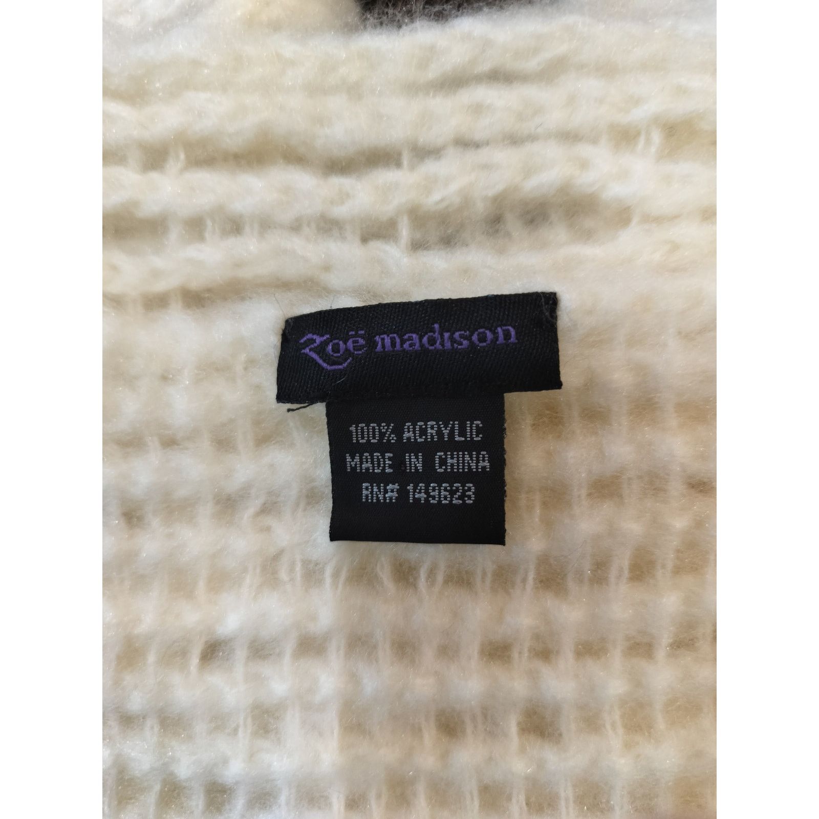 Other Zoe Madison Cream Open Knit Rectangle Scarf Soft Winter Wrap Size ONE SIZE - 4 Thumbnail