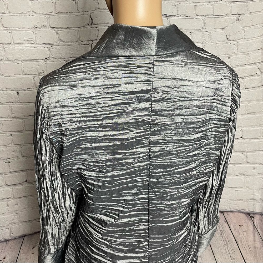 Other Cachet Crinkled Wrap Silver Jacket Size 14W Size XL / US 12-14 / IT 48-50 - 6 Thumbnail