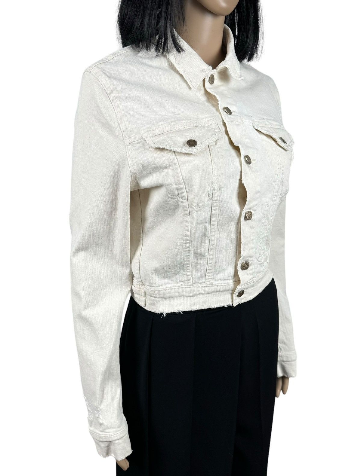 Acne Studios Acne Studios Distressed Denim Jacket Tag Used Ecru size 38 Size XS / US 0-2 / IT 36-38 - 3 Thumbnail