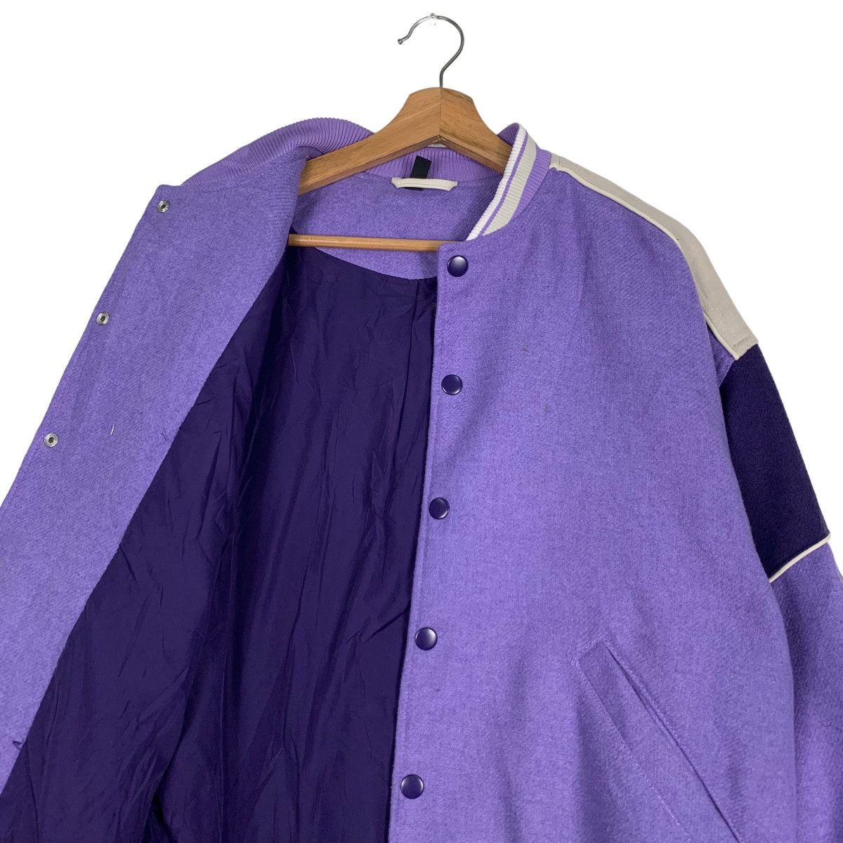 Divided DIVIDED Purple Oversize Varsity Jacket #0530-C24 Size US XS / EU 42 / 0 - 8 Thumbnail