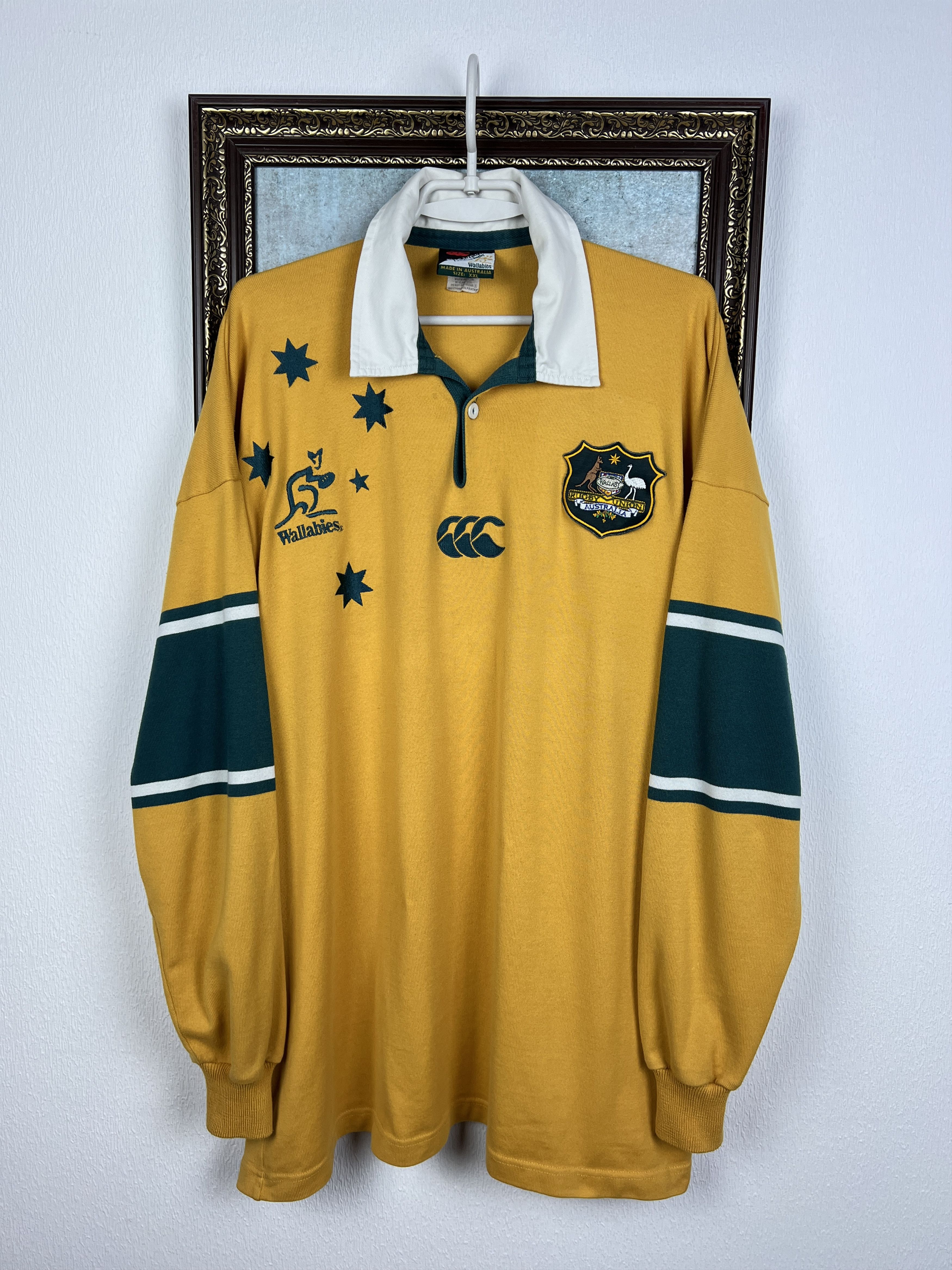 Vintage Australia Rugby Union Jersey Wallabies Shirt Long Sleeve Size US XXL / EU 58 / 5 - 1 Thumbnail