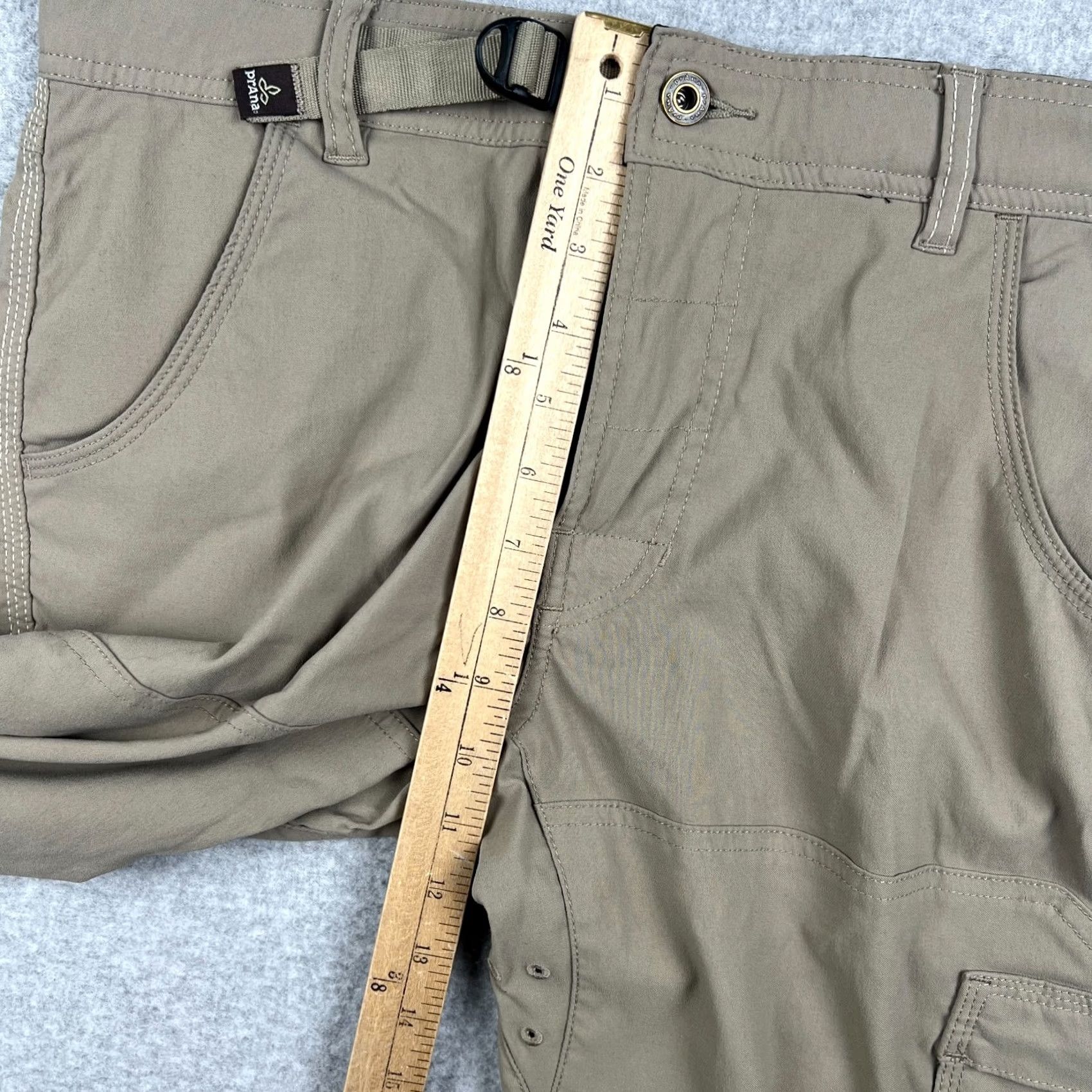 Prana Prana Stretch Zion Straight Pants Men Small 32x30 Beige Hiking Belt Roll Snap Up Size US 32 / EU 48 - 5 Thumbnail