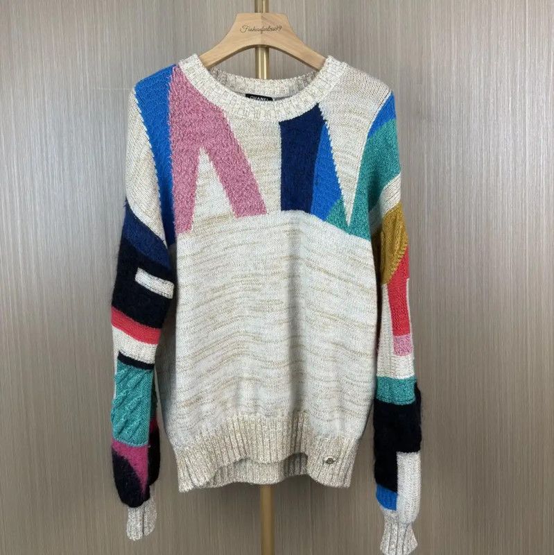 Chanel Colorblock Cashmere Sweater for Women 0089