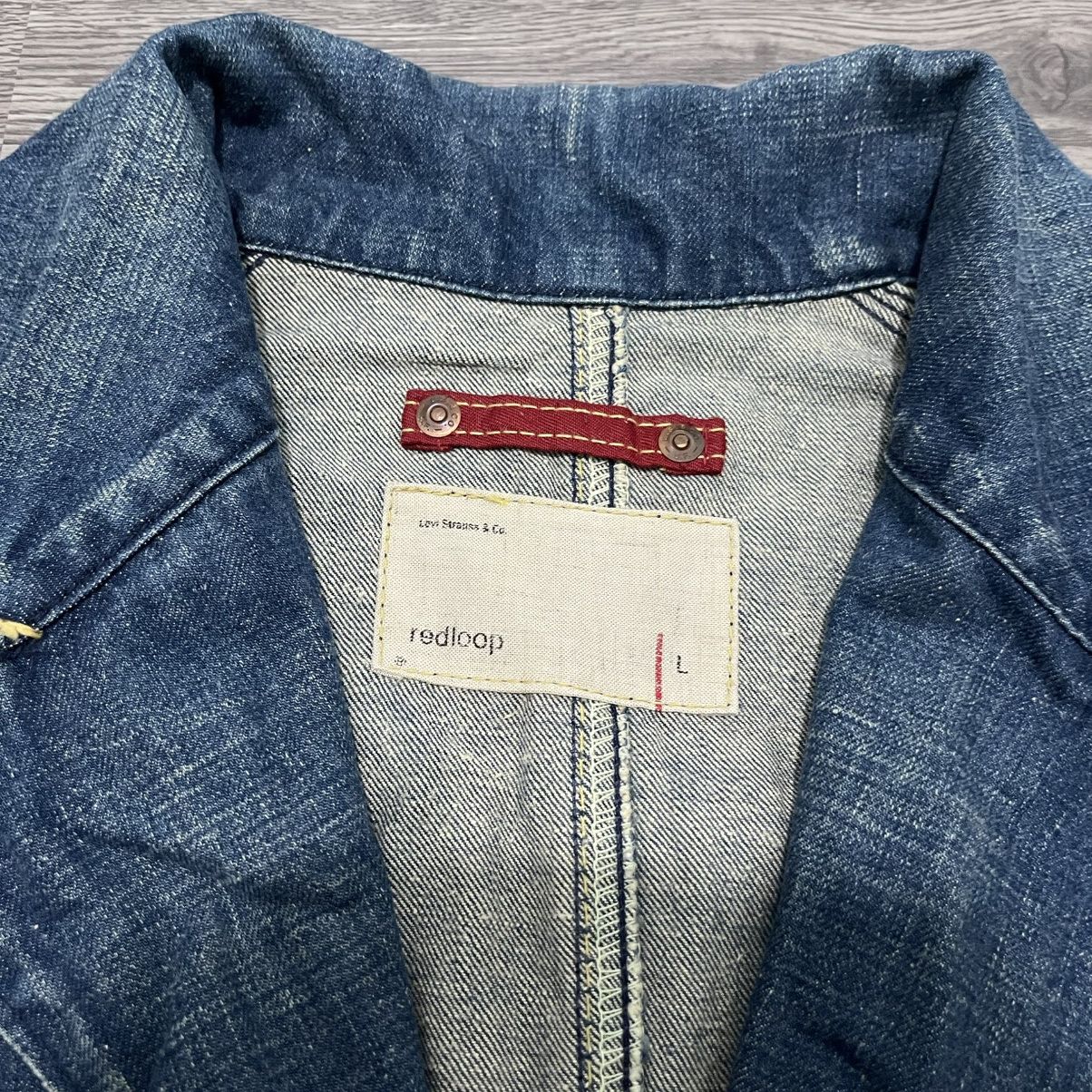 Levi's Vintage Clothing Distressed Blazer Denim Levi's Red Loop Big Pocket Designer Size US XL / EU 56 / 4 - 12 Thumbnail