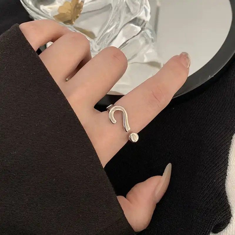 Jewelry Question Mark Ring 2000s ? Punk Grunge Riddler Symbol Art Size ONE SIZE - 3 Thumbnail