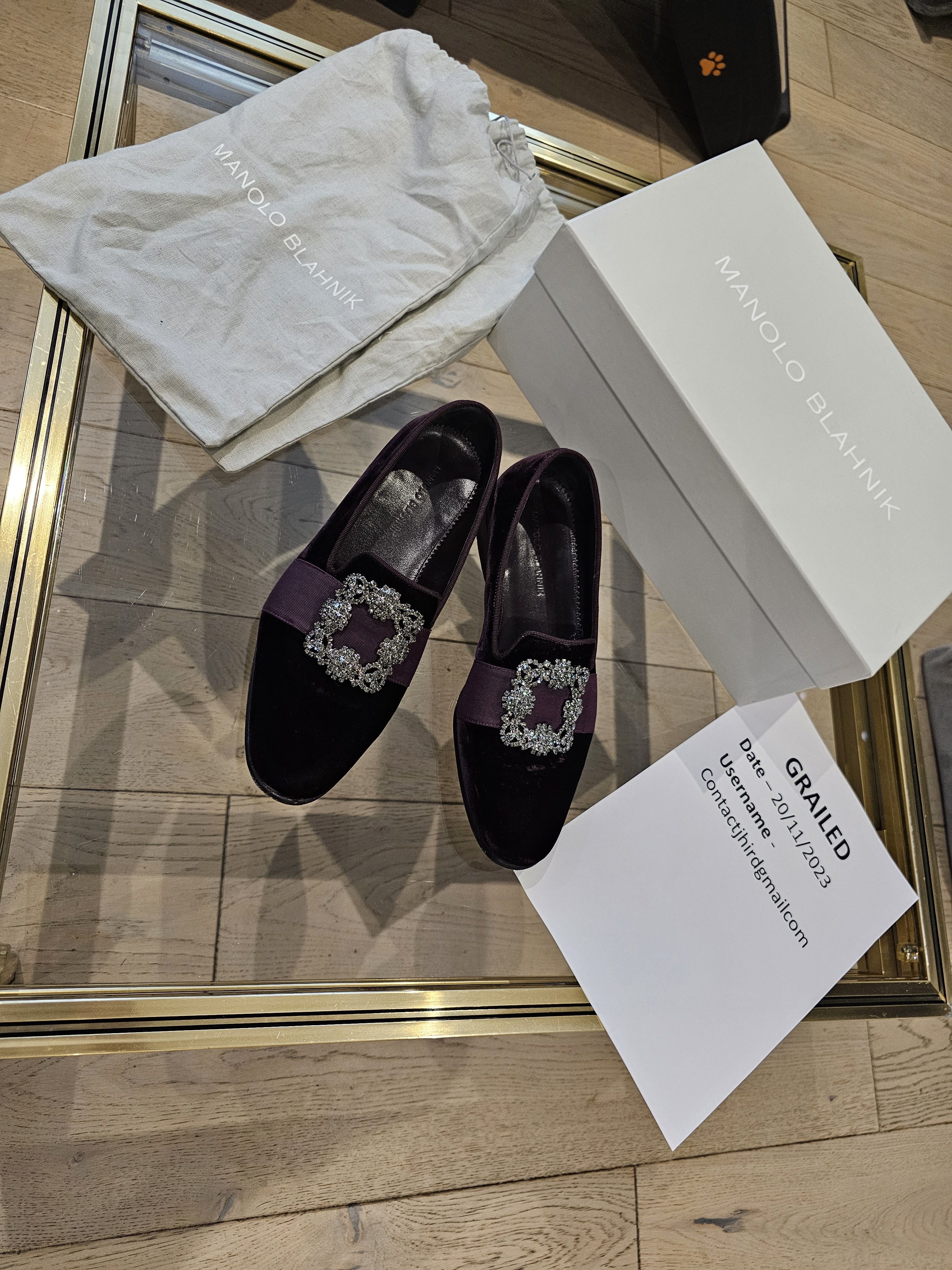 Manolo Blahnik Velvet Jewelled Buckle Loafers | Grailed display picture 1
