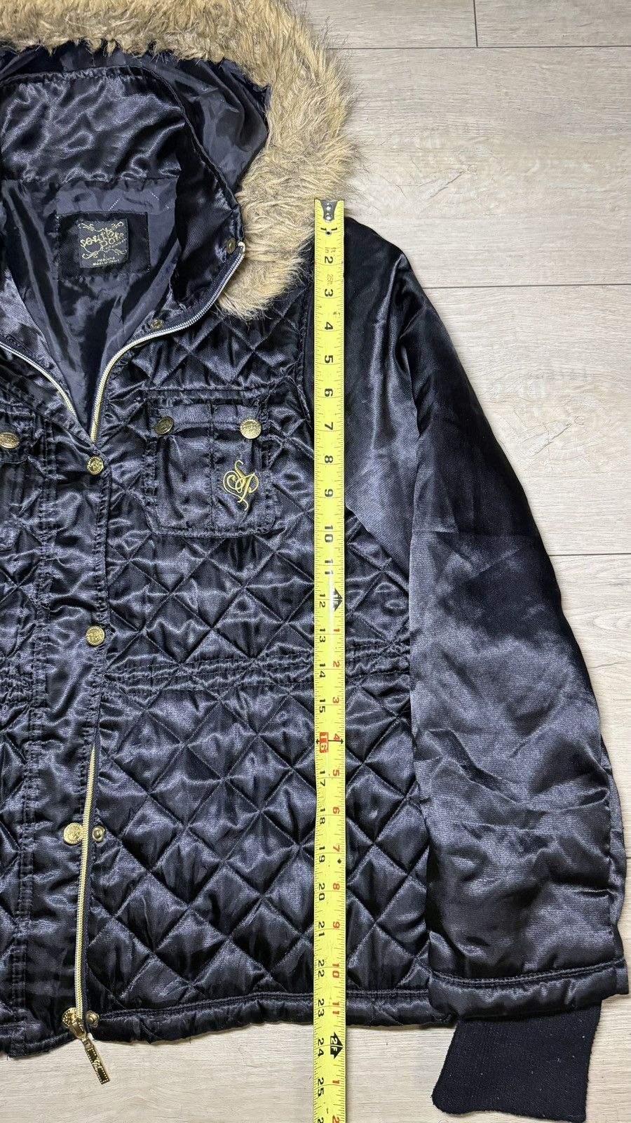 Southpole Y2K 2000s Women’s Southpole Quilted Puffer With Hood & Gold Size L / US 10 / IT 46 - 5 Thumbnail