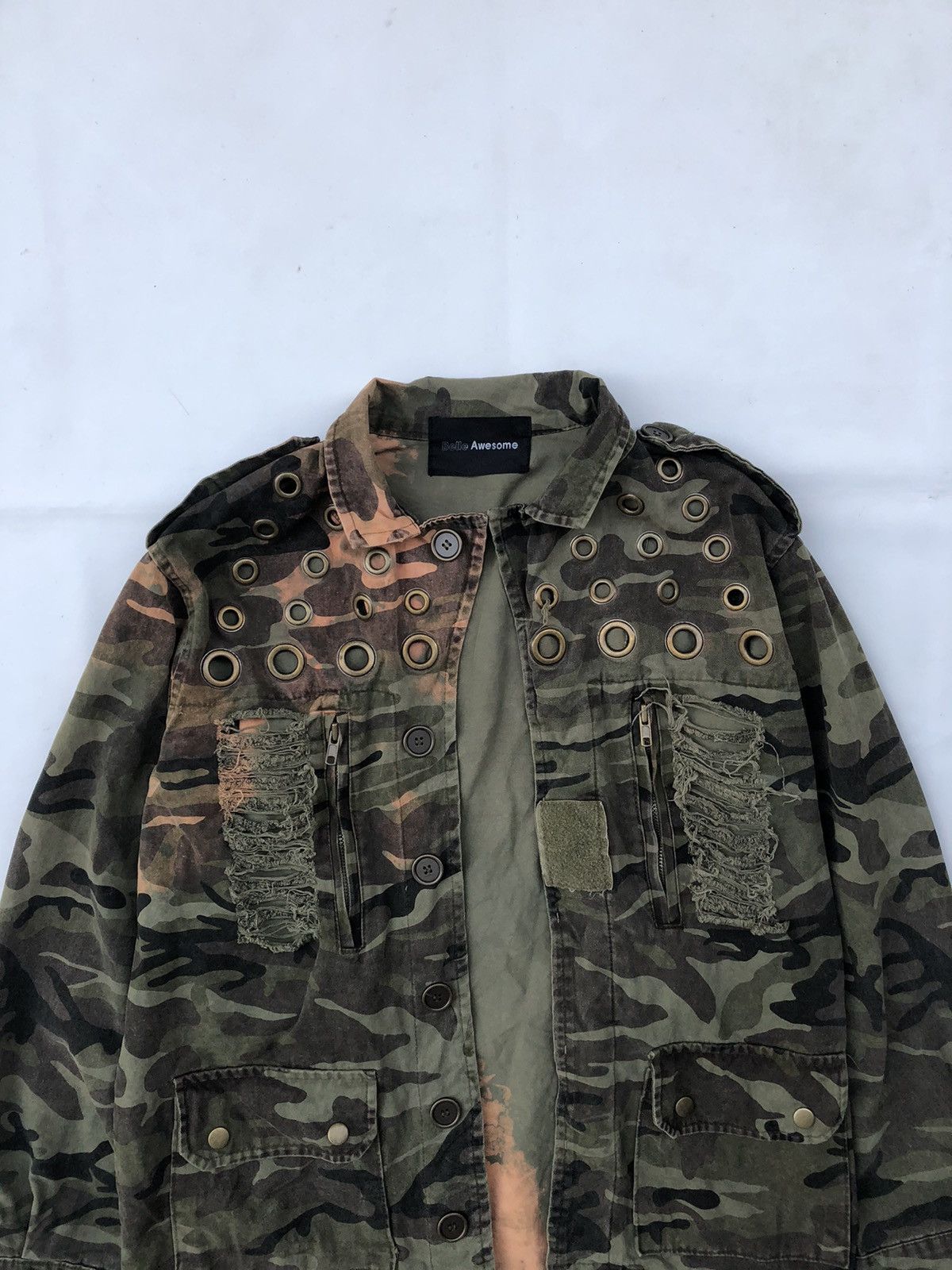 14th Addiction Vintage Rare Military Distressed Studded Jacket Punk Style Size US L / EU 52-54 / 3 - 5 Thumbnail